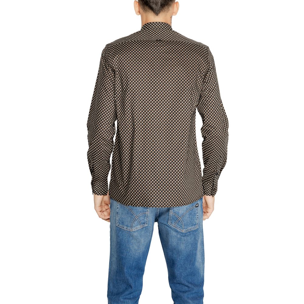 Antony Morato Brown Cotton Pattern Men's Shirt