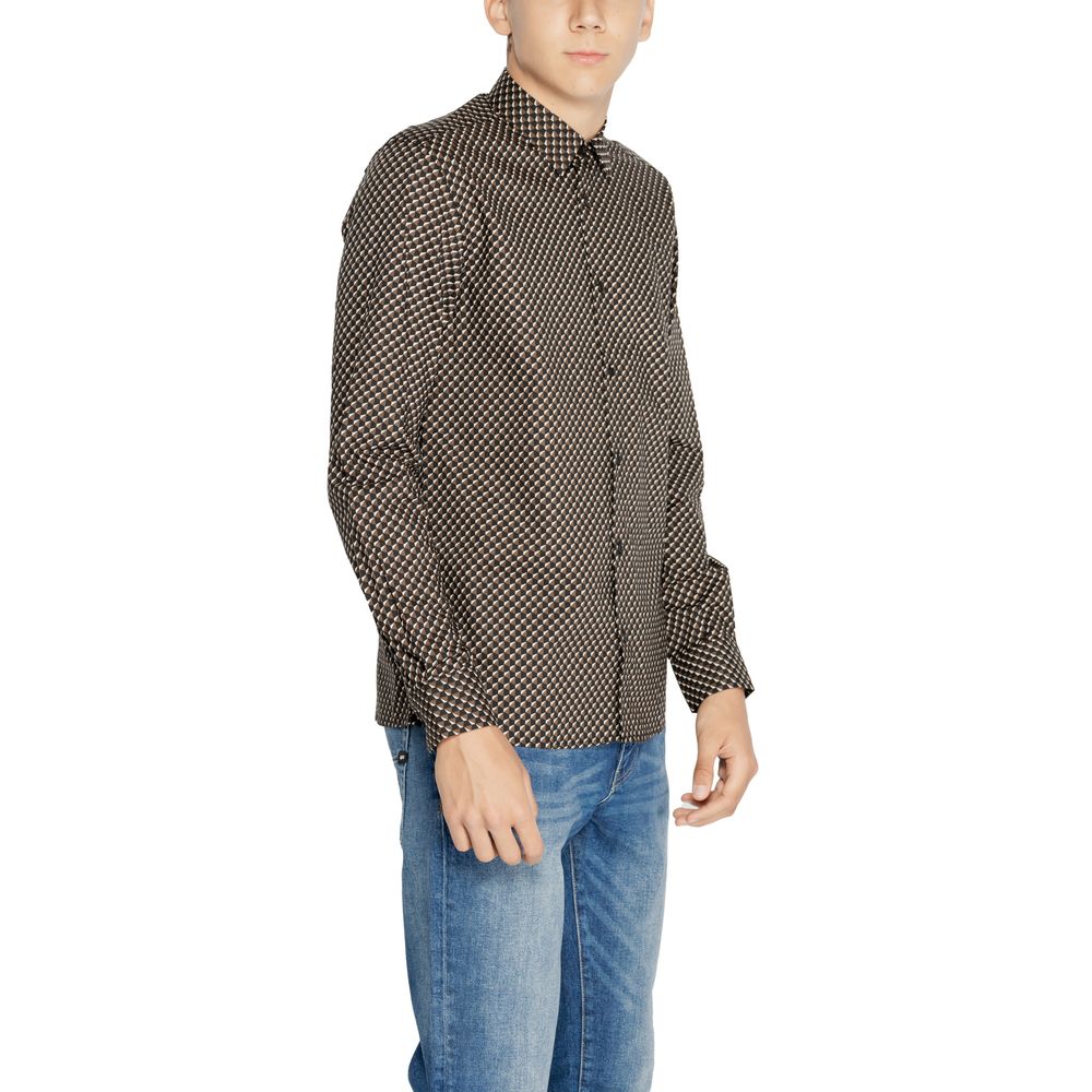 Antony Morato Brown Cotton Pattern Men's Shirt