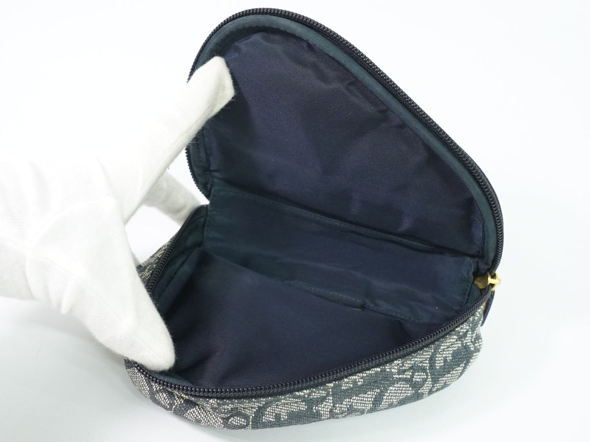 Christian Dior Saddle Zip Diorissimo Canvas Navy Canvas Clutche & Pouche Bag (Pre-Owned)