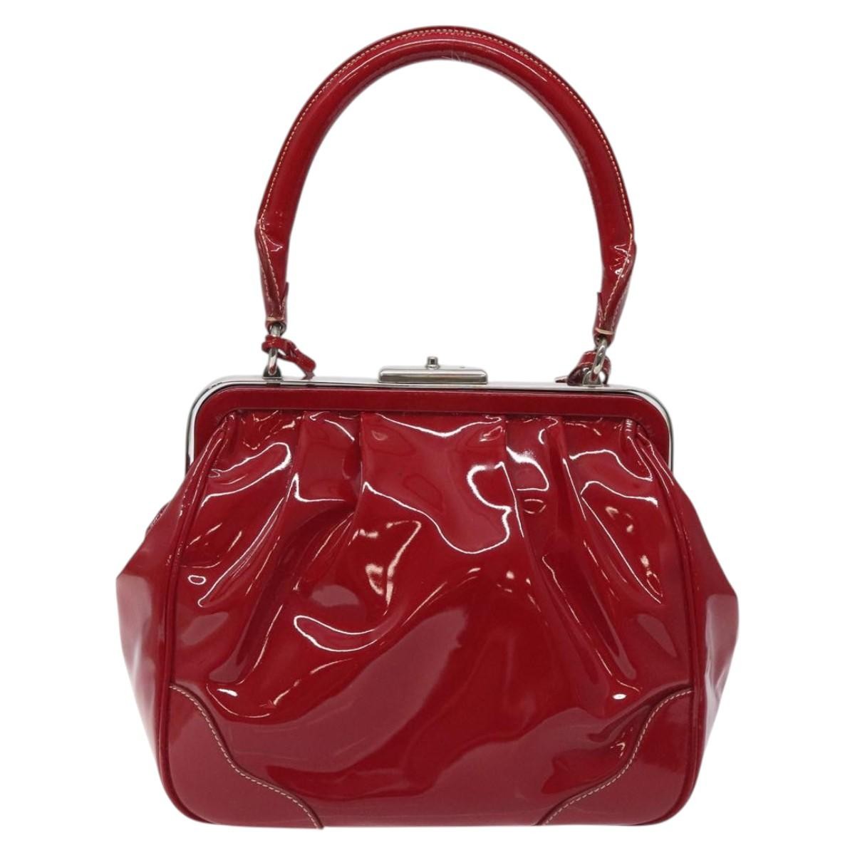 Prada Vintage Patent Leather Red Patent_Leather Handbag (Pre-Owned)
