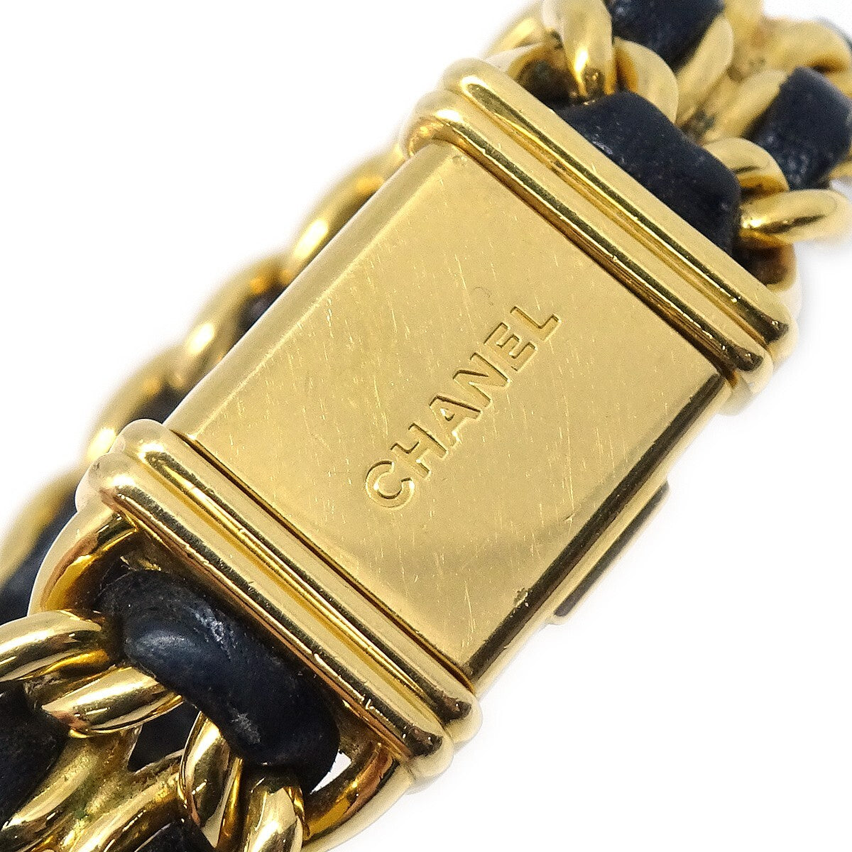 Chanel Premiere Rock Quartz Plated Metal And Leather Watch (Pre-Owned)