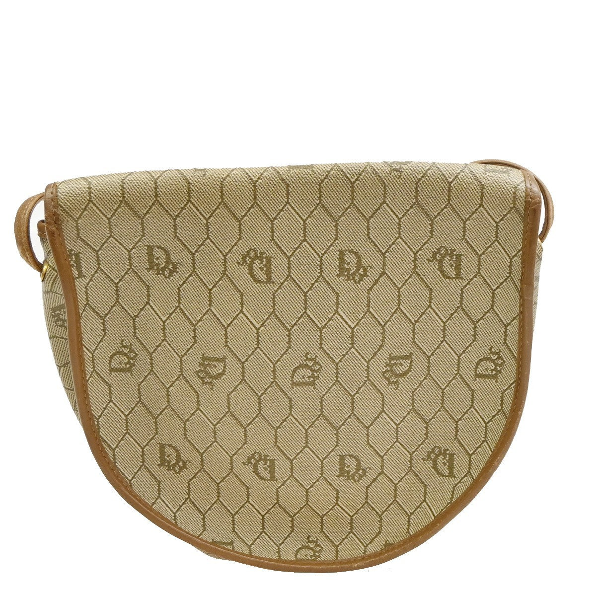 Christian Dior Vintage Honeycomb Canvas Beige Pvc Shoulder Bag Bag (Pre-Owned)