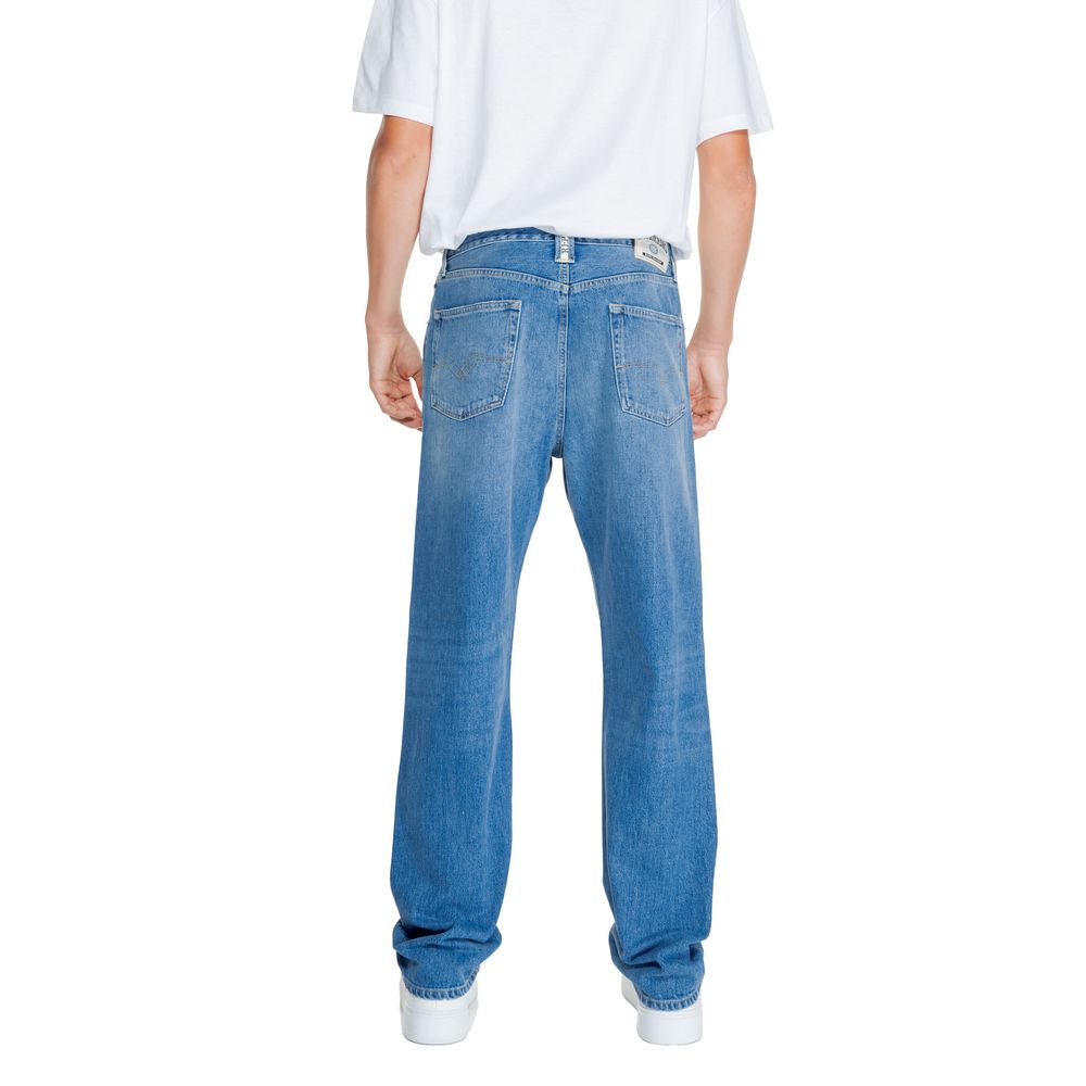 Replay Blue Cotton Relaxed Fit Men's Jeans