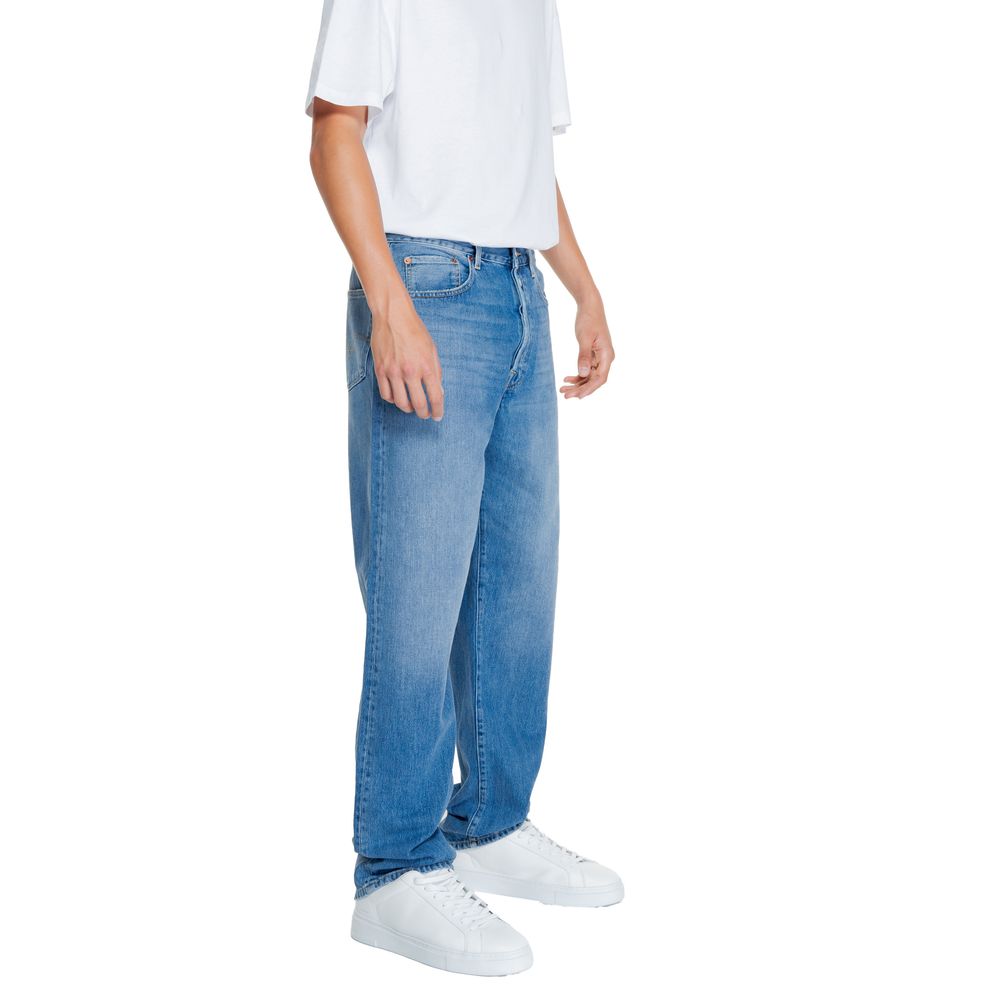 Replay Blue Cotton Relaxed Fit Men's Jeans