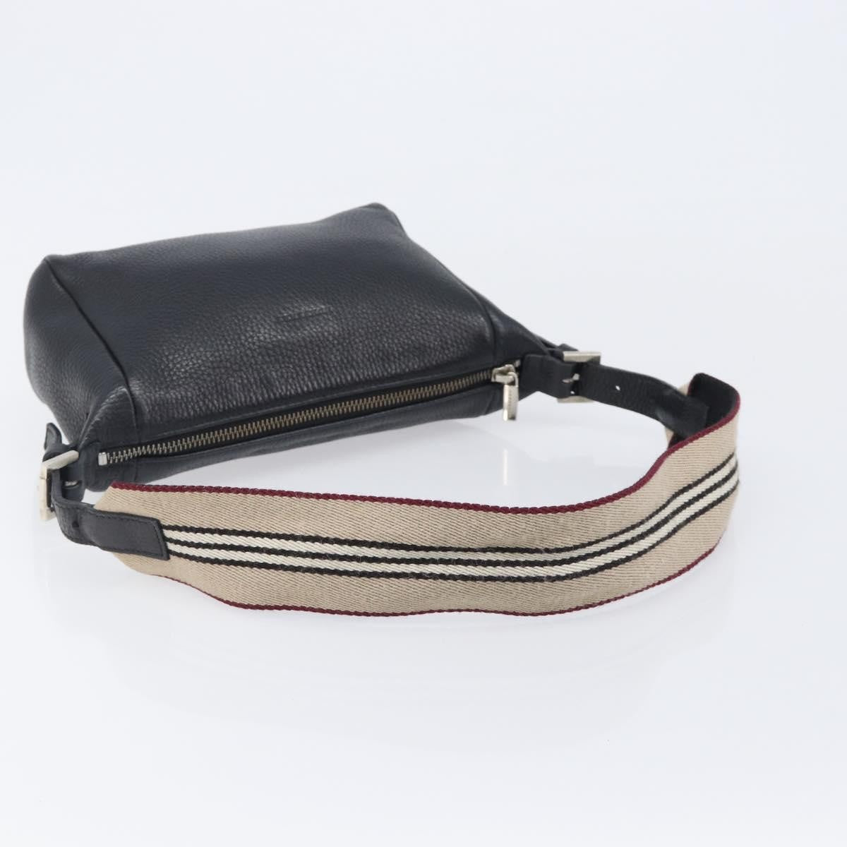 Burberry Shoulder Leather Black Leather Shoulder Bag Bag (Pre-Owned)