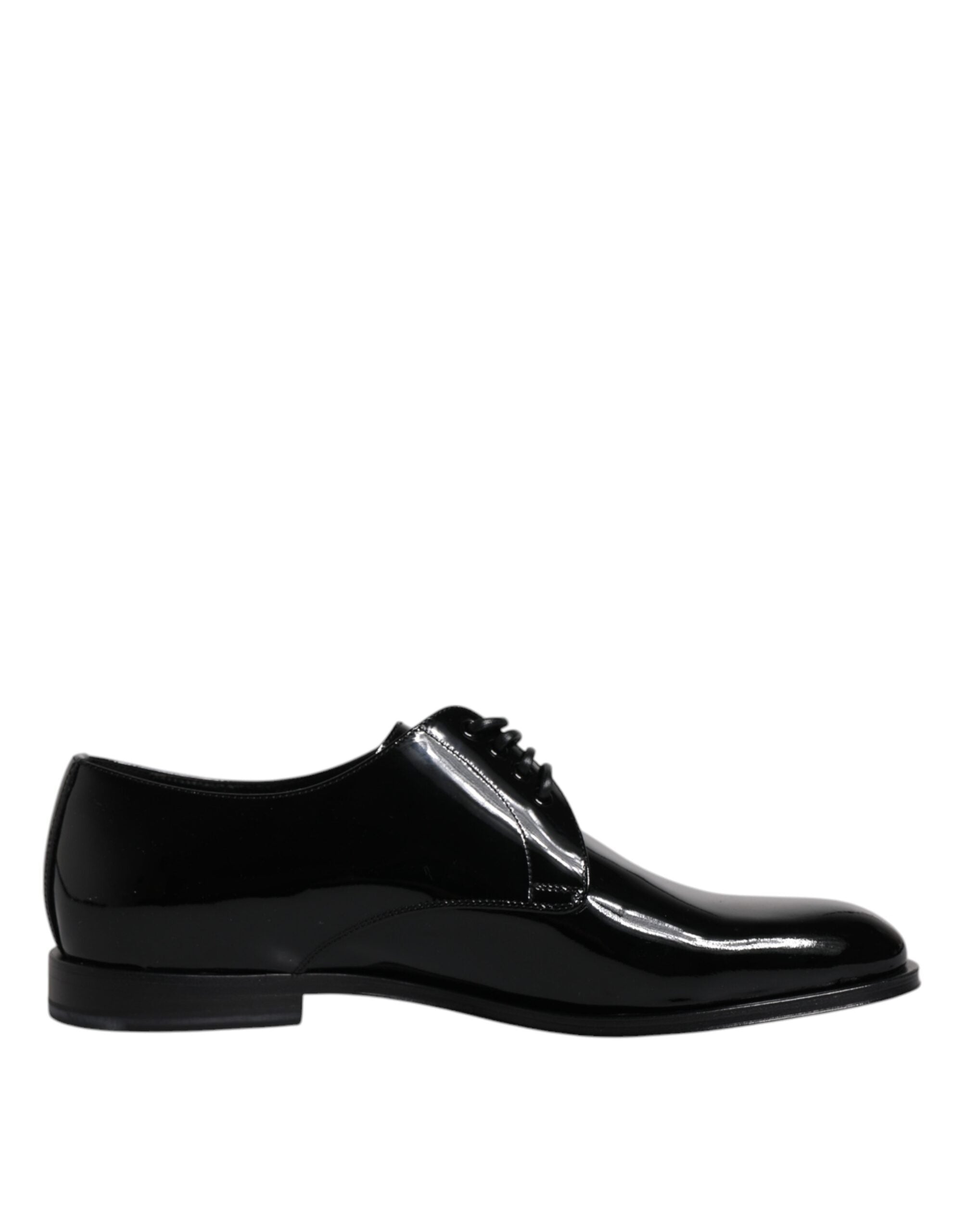 Dolce & Gabbana Black Patent Leather Derby Formal Dress Men's Shoes (Pre-Owned)
