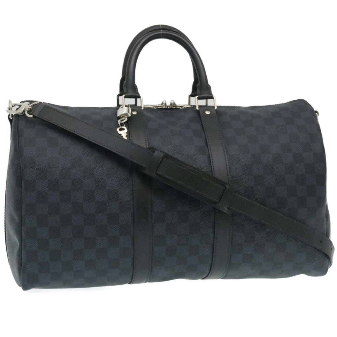 Louis Vuitton Keepall Bandouliere Damier Graphite Blue Canvas Travel Bag Bag (Pre-Owned)
