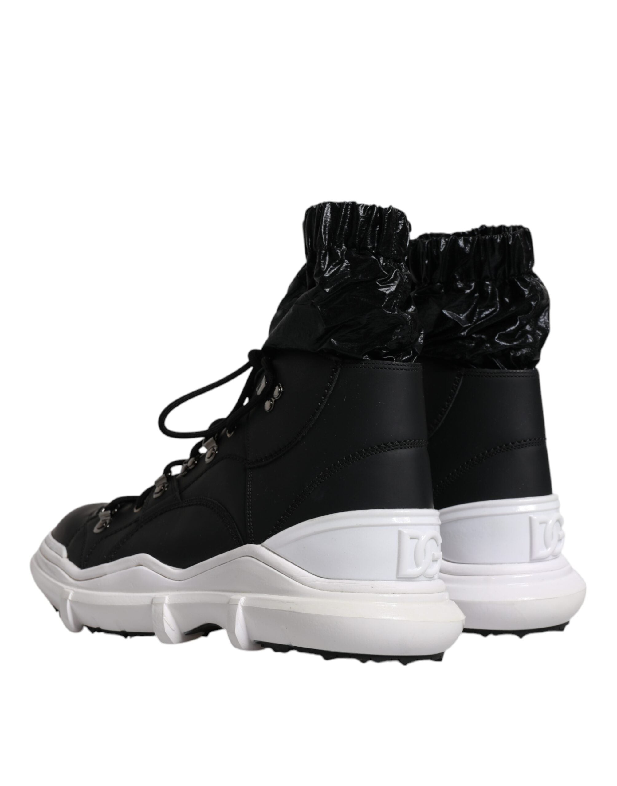Dolce & Gabbana Black Nylon Galileo High Top Sneakers Men's Shoes
