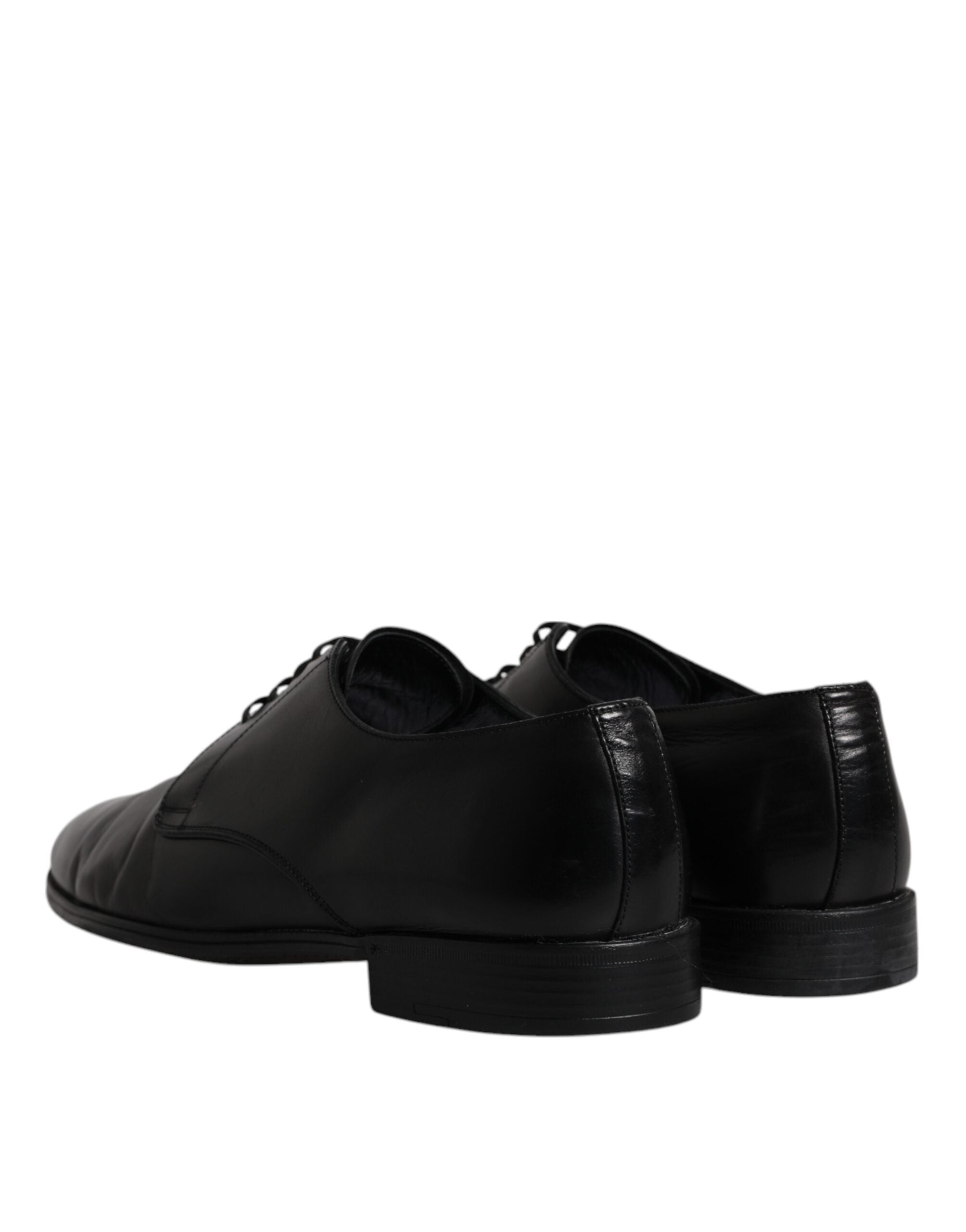 Dolce & Gabbana Black Leather Lace Up Men Derby Formal Men's Shoes (Pre-Owned)