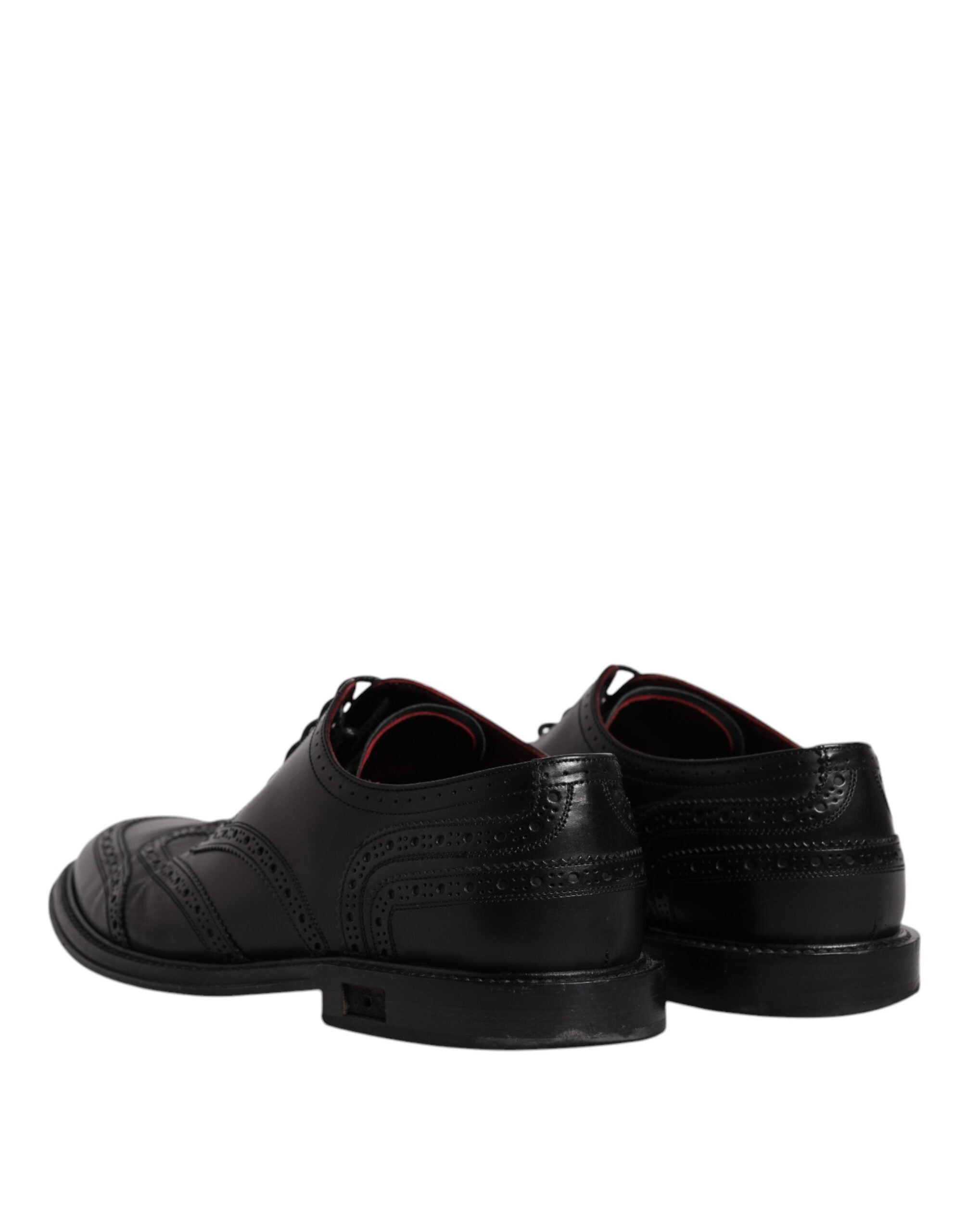 Dolce & Gabbana Black Leather Derby Wingtip Formal Men's Shoes (Pre-Owned)