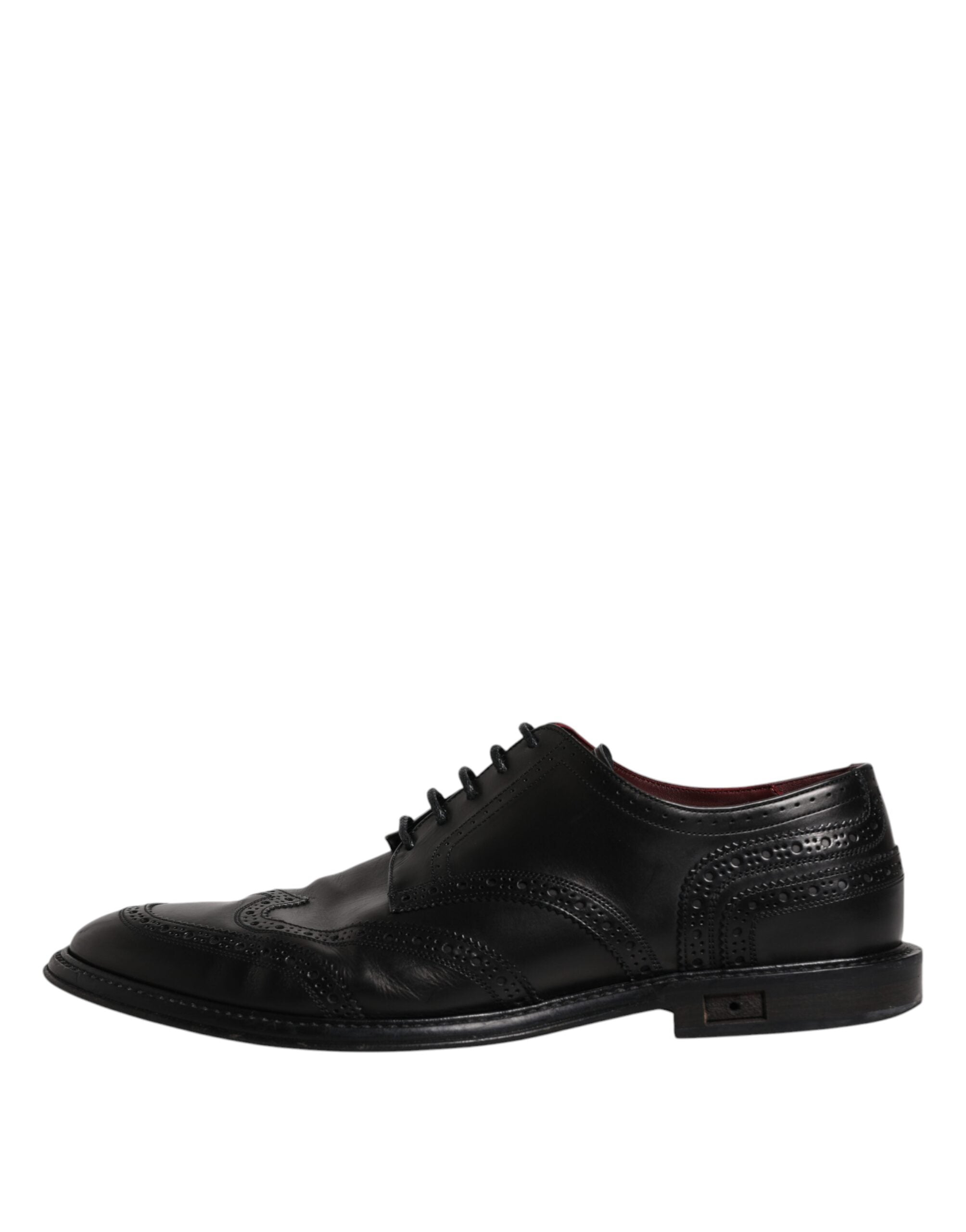 Dolce & Gabbana Black Leather Derby Wingtip Formal Men's Shoes (Pre-Owned)