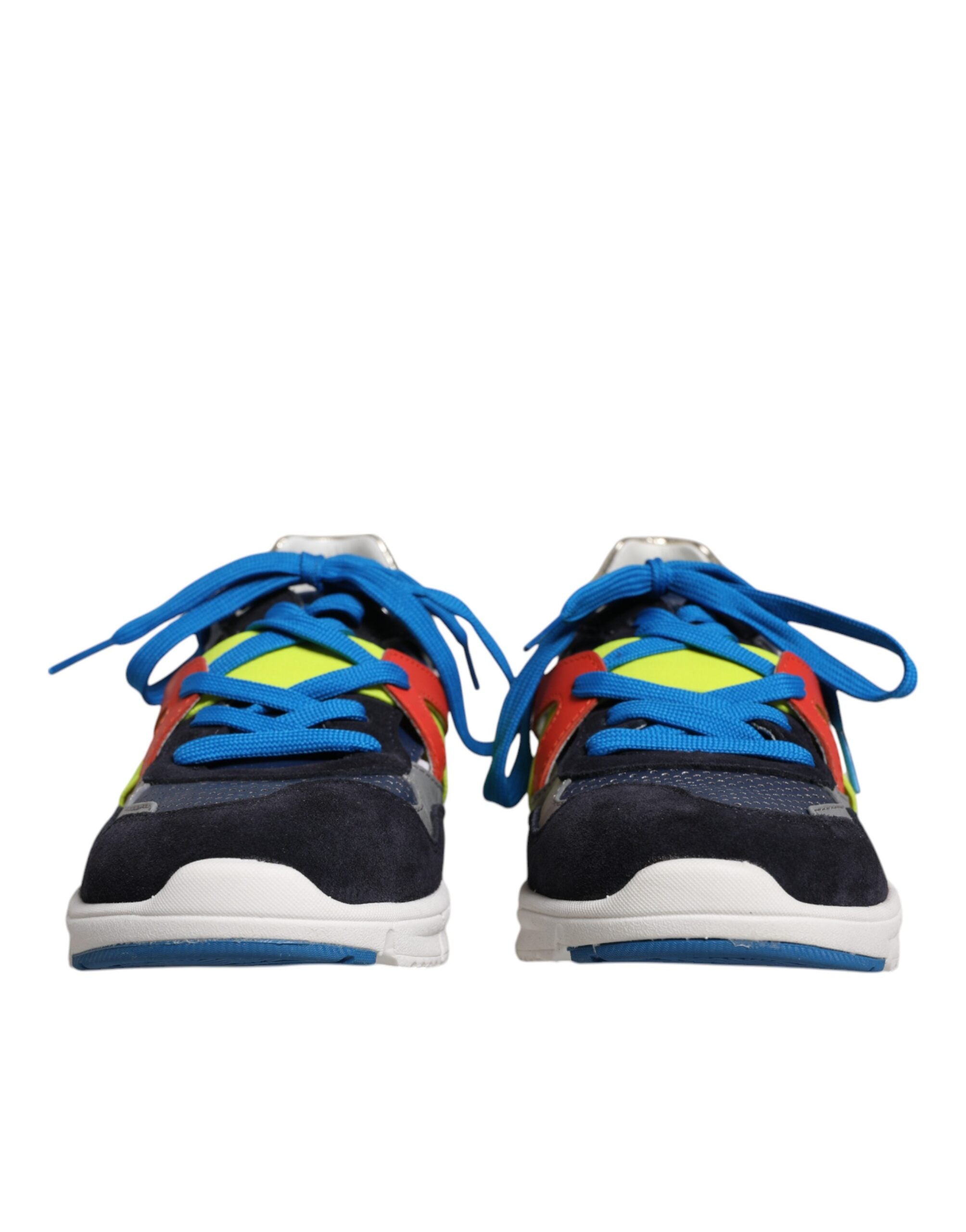 Dolce & Gabbana Multicolor Leather Suede Low Top Sneakers Men's Shoes