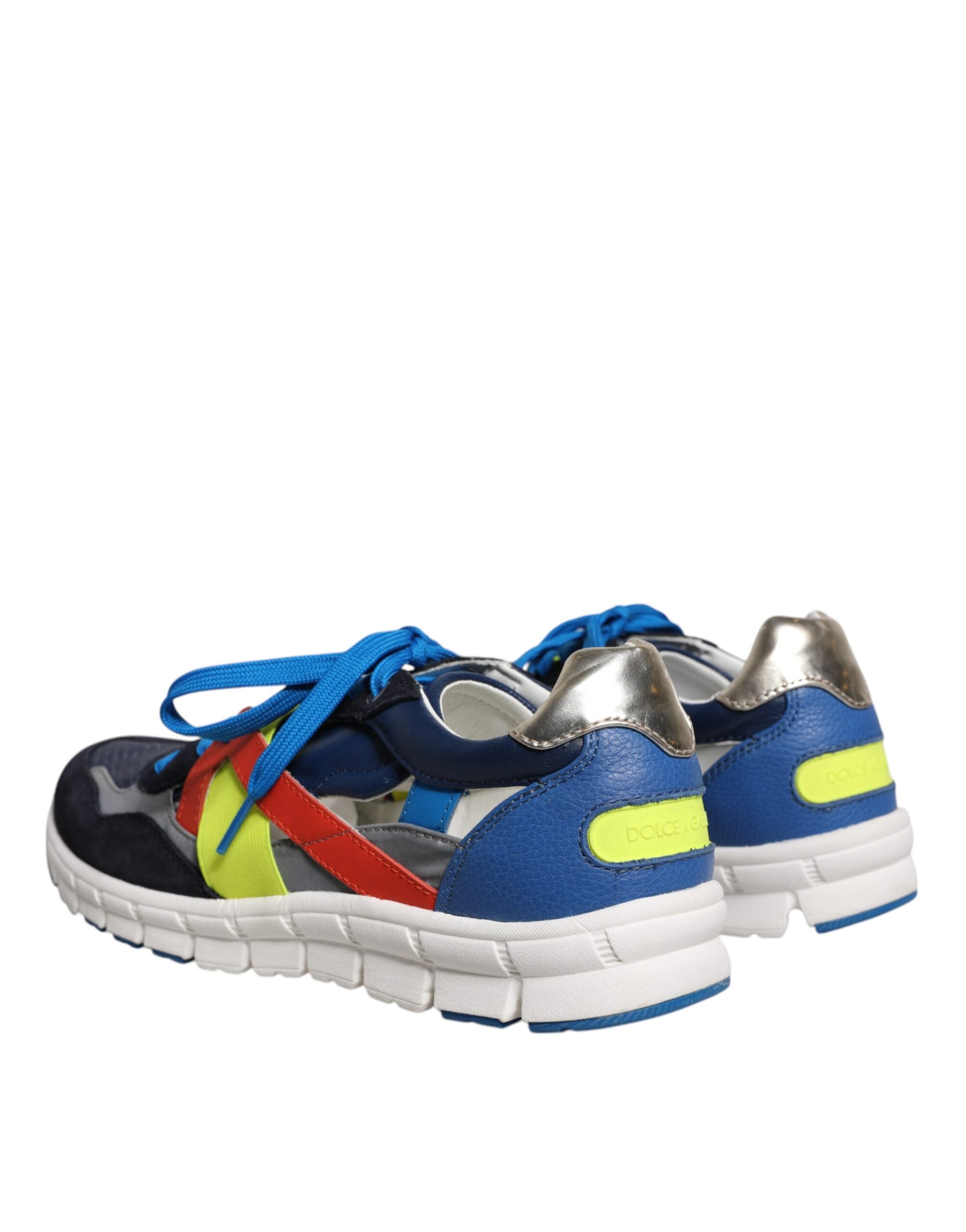 Dolce & Gabbana Multicolor Leather Suede Low Top Sneakers Men's Shoes