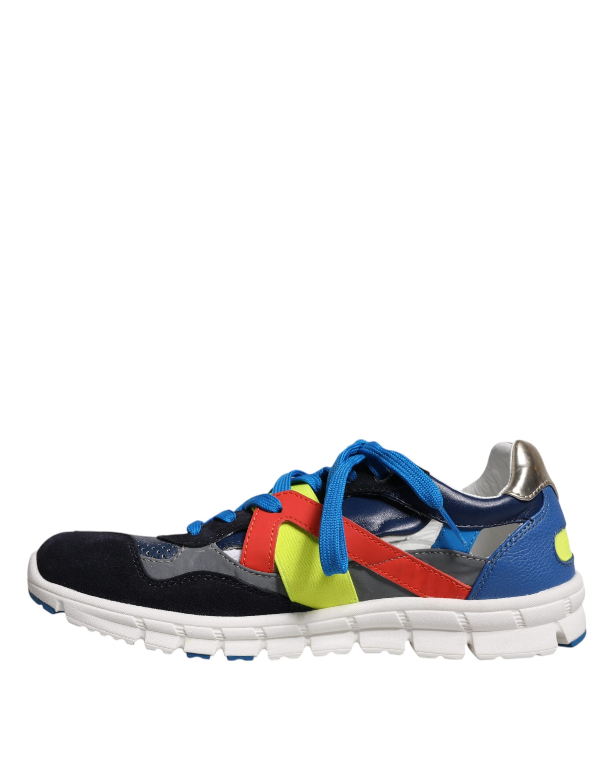 Dolce & Gabbana Multicolor Leather Suede Low Top Sneakers Men's Shoes