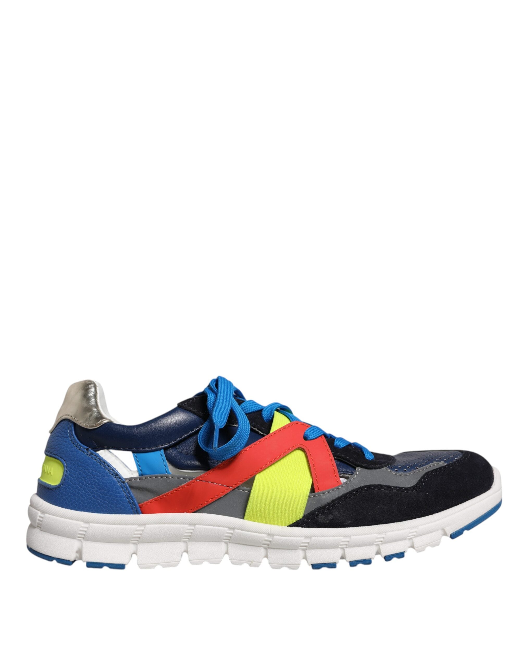 Dolce & Gabbana Multicolor Leather Suede Low Top Sneakers Men's Shoes