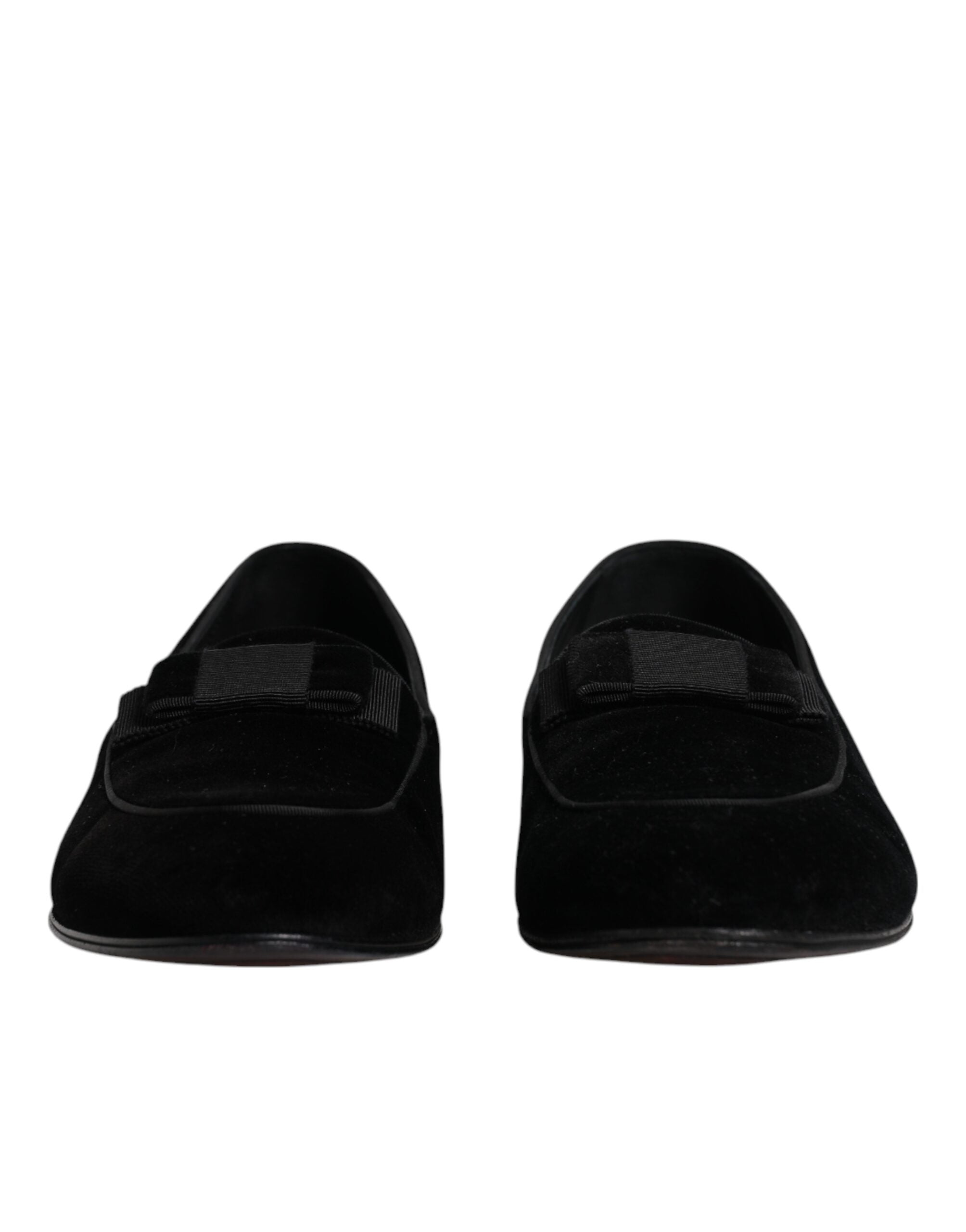 Dolce & Gabbana Black Velvet Loafers Formal Men Dress Men's Shoes (Pre-Owned)