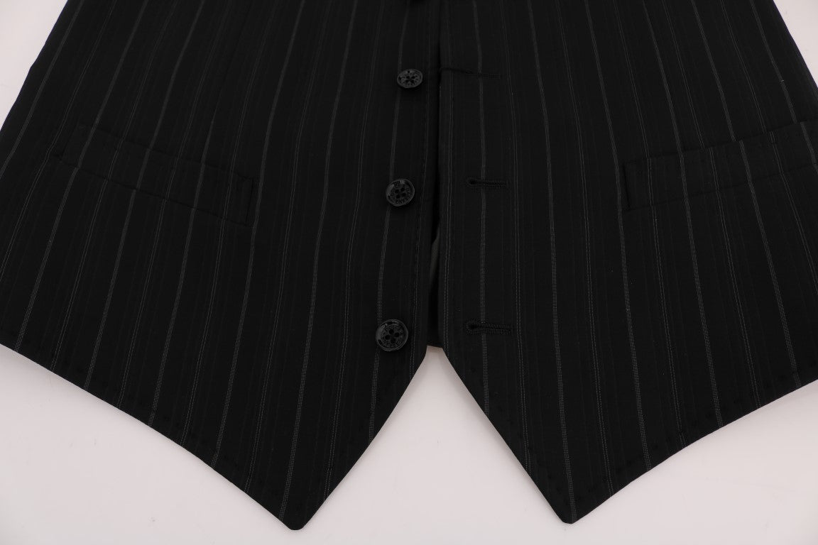 Dolce & Gabbana Black STAFF Cotton Striped Men's Vest