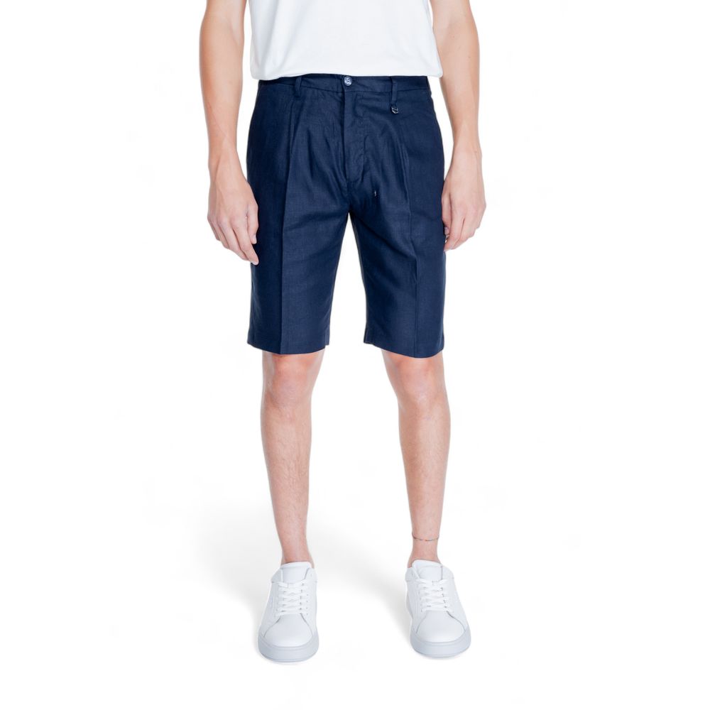 Antony Morato Blue Linen Bermuda Men's Shorts