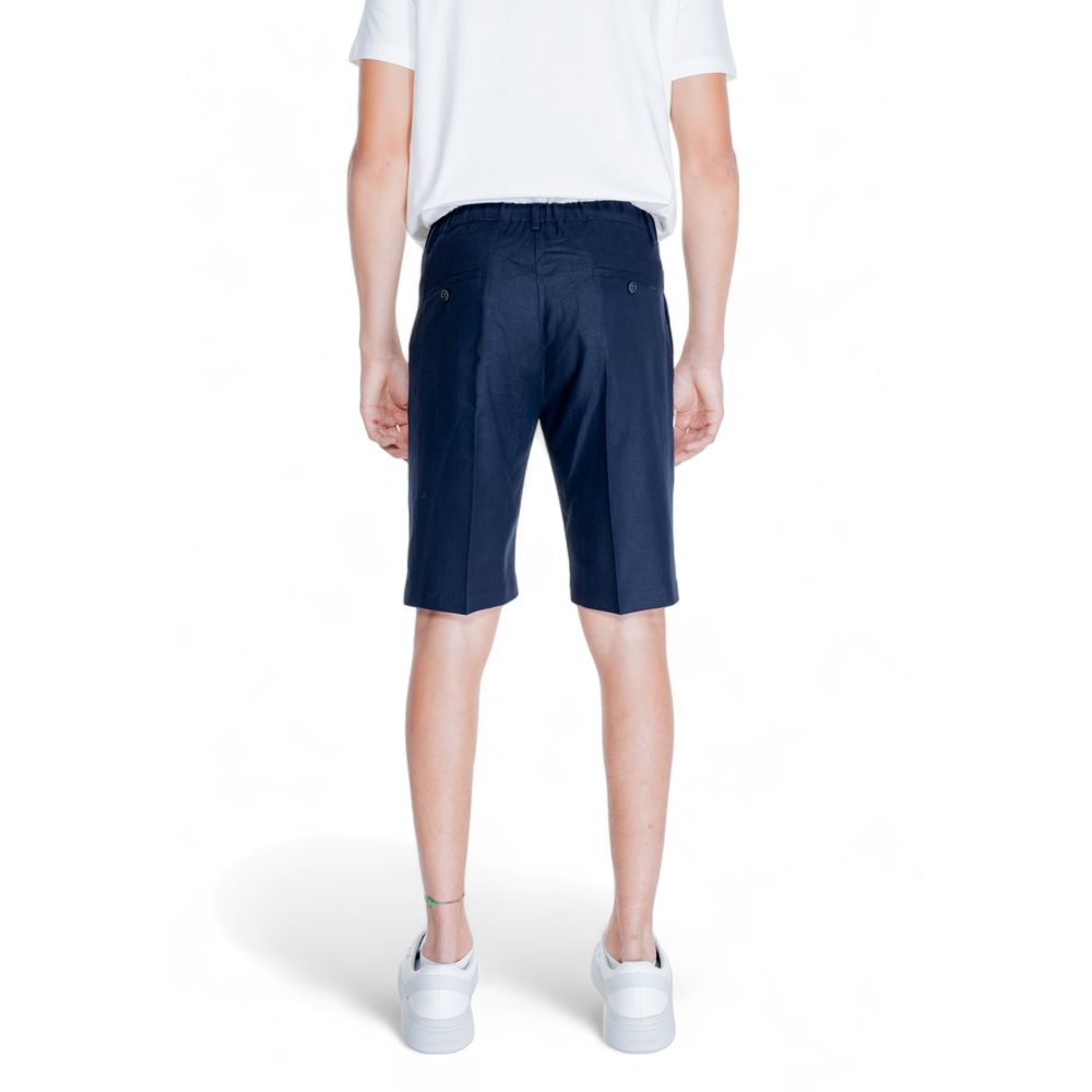 Antony Morato Blue Linen Bermuda Men's Shorts