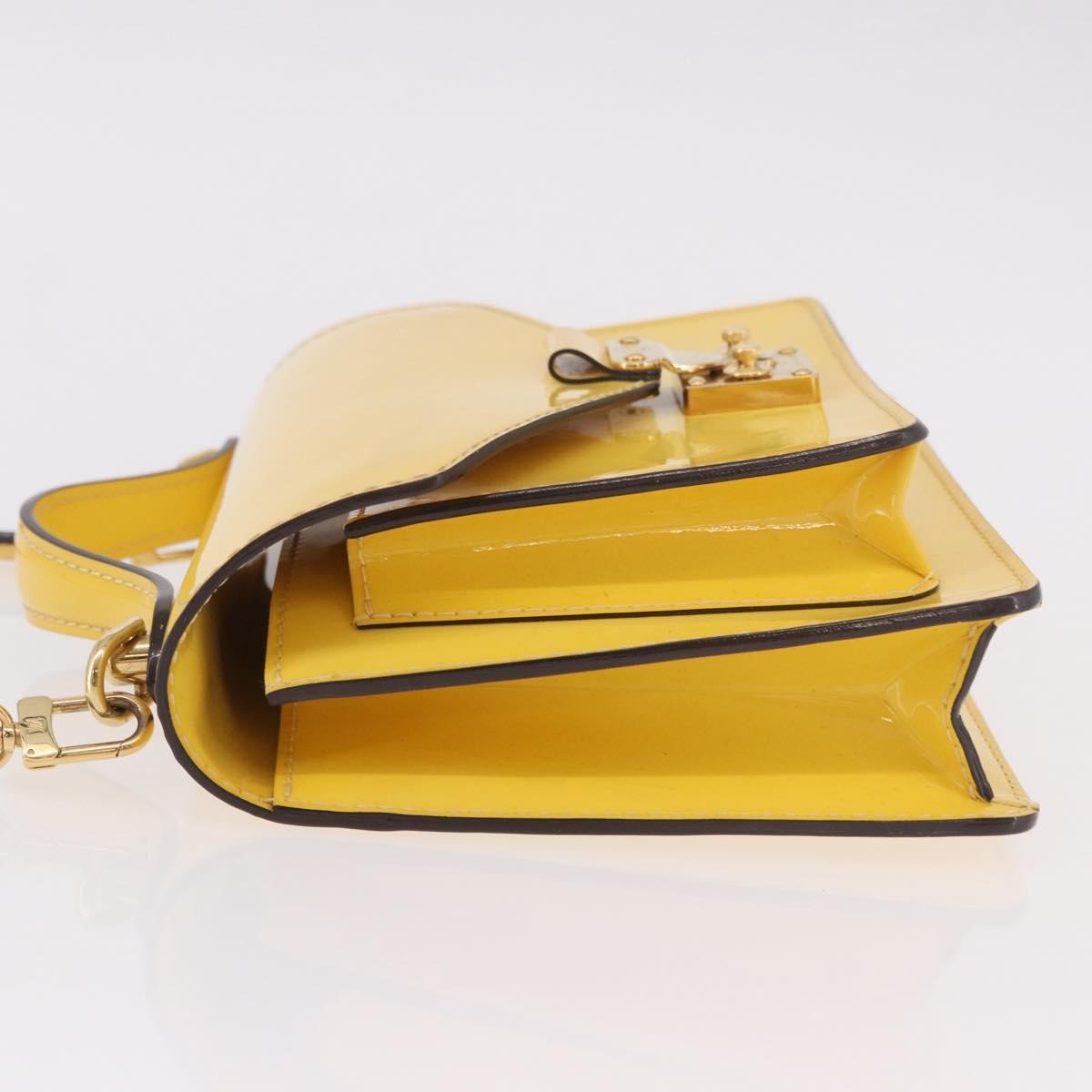 Louis Vuitton Monceau Vernis Yellow Patent_Leather Handbag (Pre-Owned)