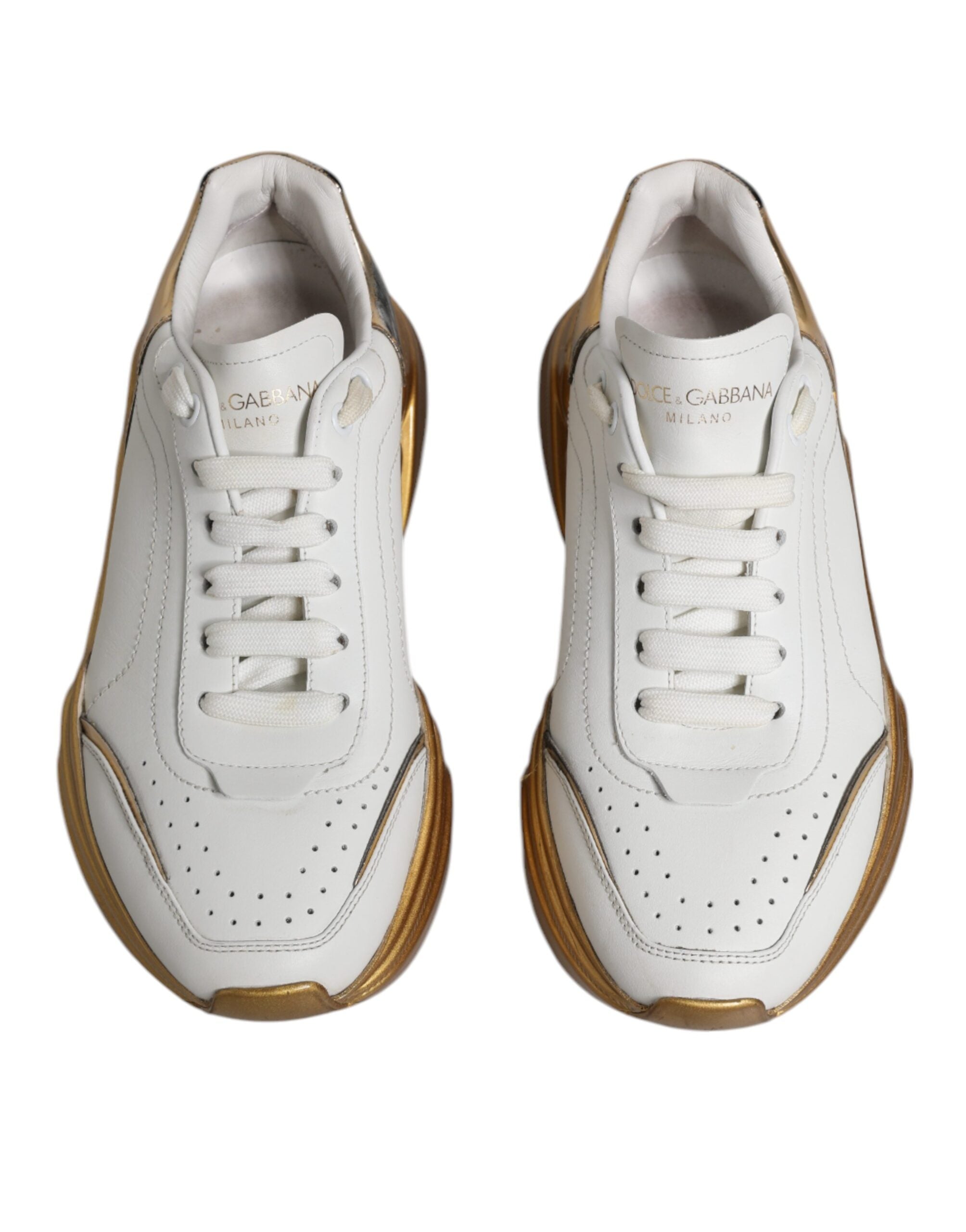 Dolce & Gabbana White Gold Daymaster Low Top Sneakers Women's Shoes (Pre-Owned)