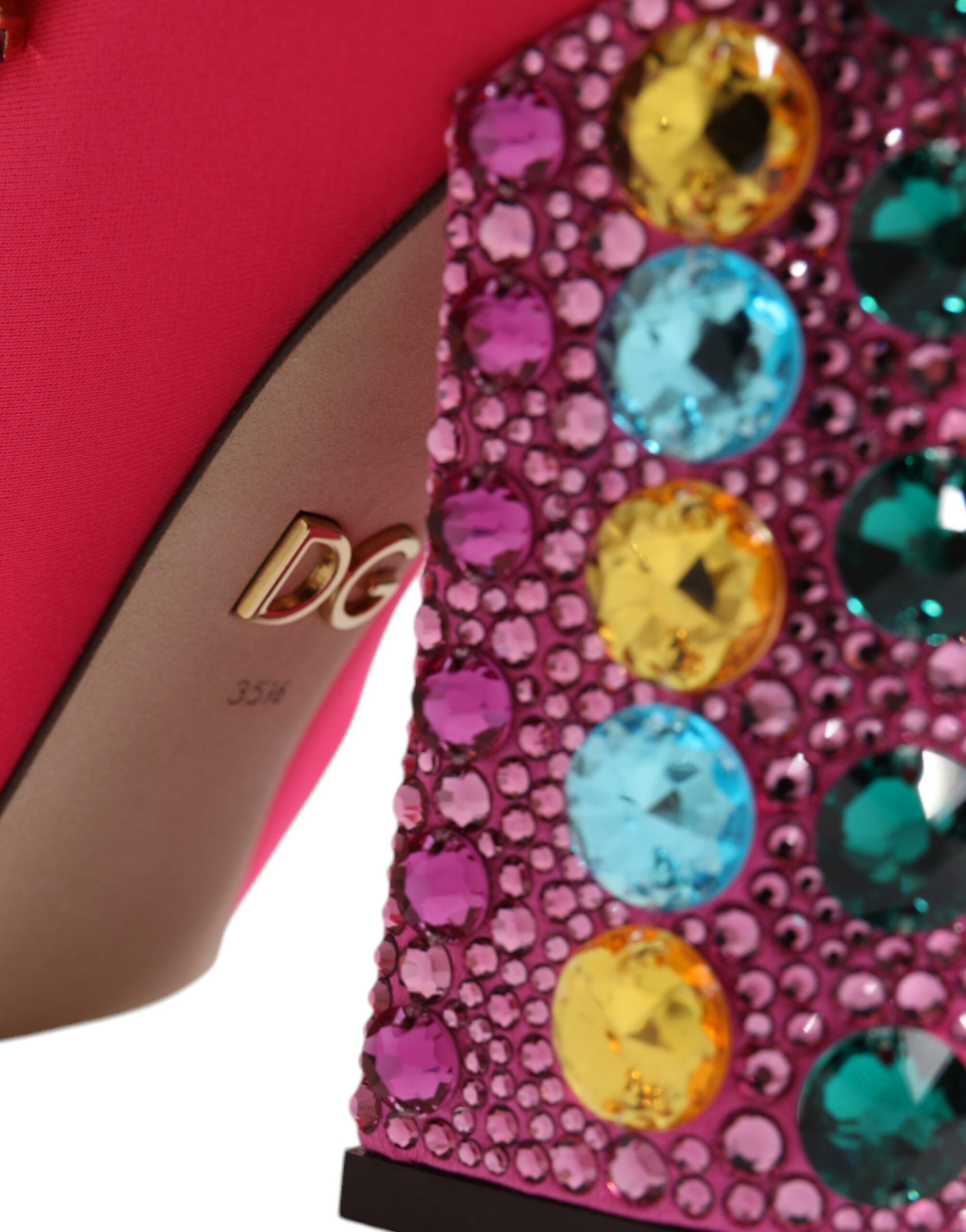 Dolce & Gabbana Pink Nylon Crystal Vally High Boots Women's Shoes