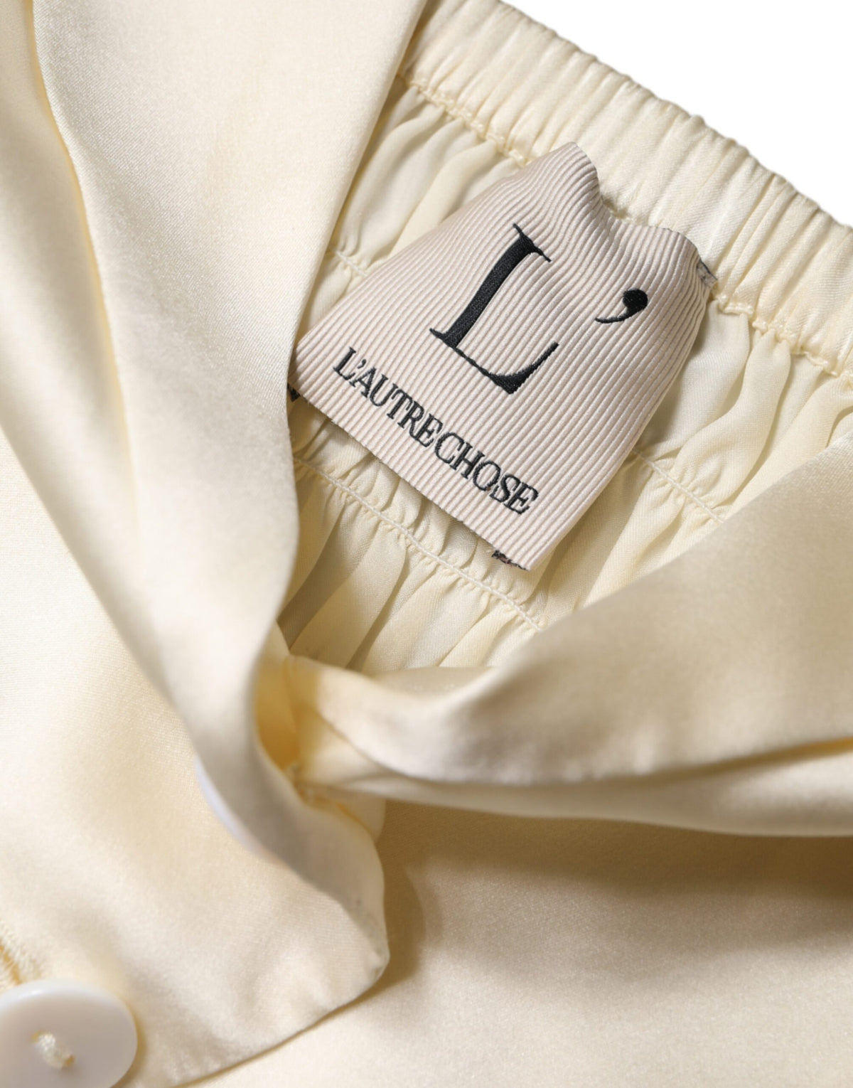 L'Autre Chose Off White Silk Sleeveless Buttoned Halter Women's Top (Pre-Owned)