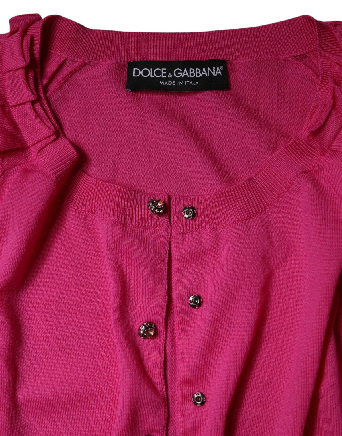 Dolce & Gabbana Pink Wool Button Down Cardigan Women's Sweater