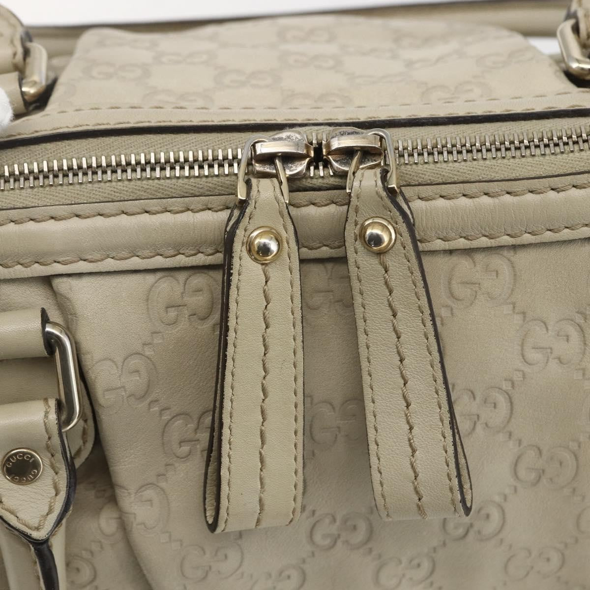 Gucci Sukey Top Handle Satchel Guccissima Leather Ecru Leather Handbag (Pre-Owned)