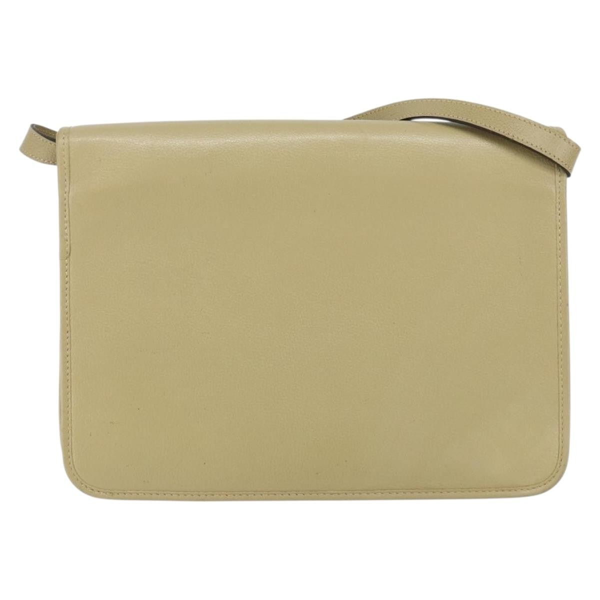 Christian Dior Vintage Leather Beige Leather Shoulder Bag Bag (Pre-Owned)