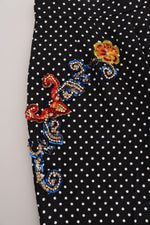 Dolce & Gabbana Elegant Polka Dot Embellished Women's Trousers