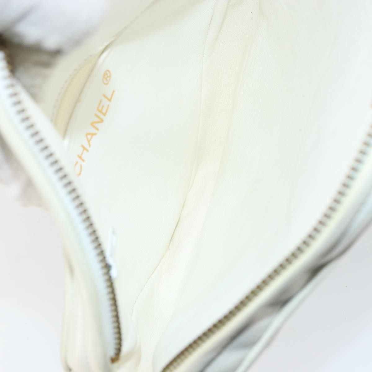 Chanel Vintage Diamond Tassel Quilted Lambskin White Leather Crossbody Bag Bag (Pre-Owned)