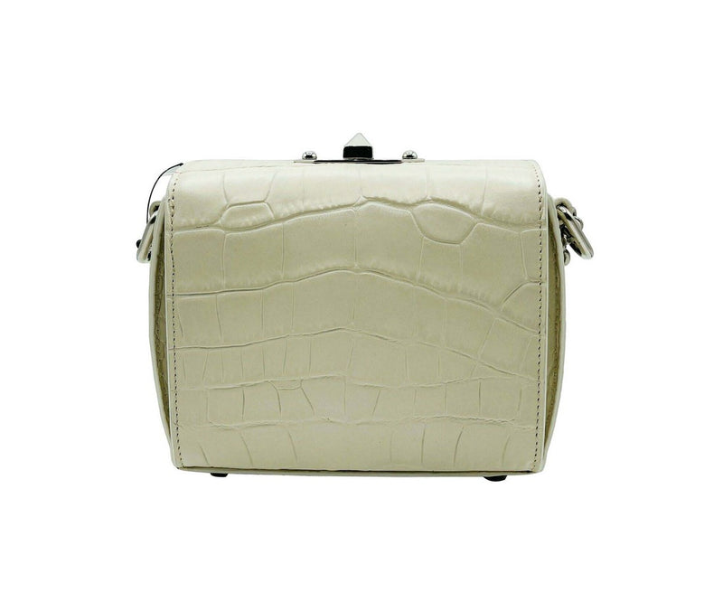 Alexander McQueen Women's Off White Crocodile Embossed Box 16 Crossbody Bag
