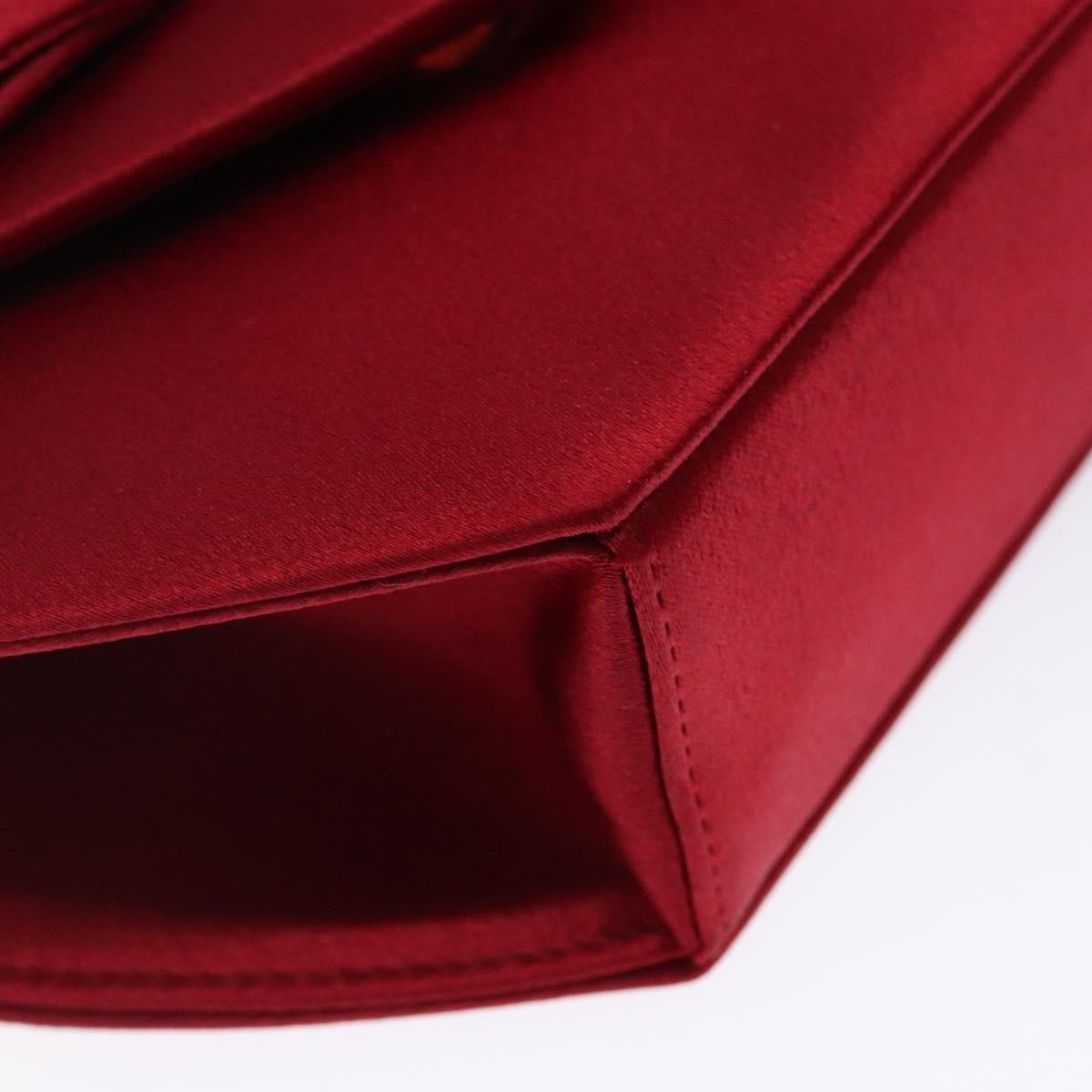 Saint Laurent Vintage Flap Silk Red Satin Clutche & Pouche Bag (Pre-Owned)