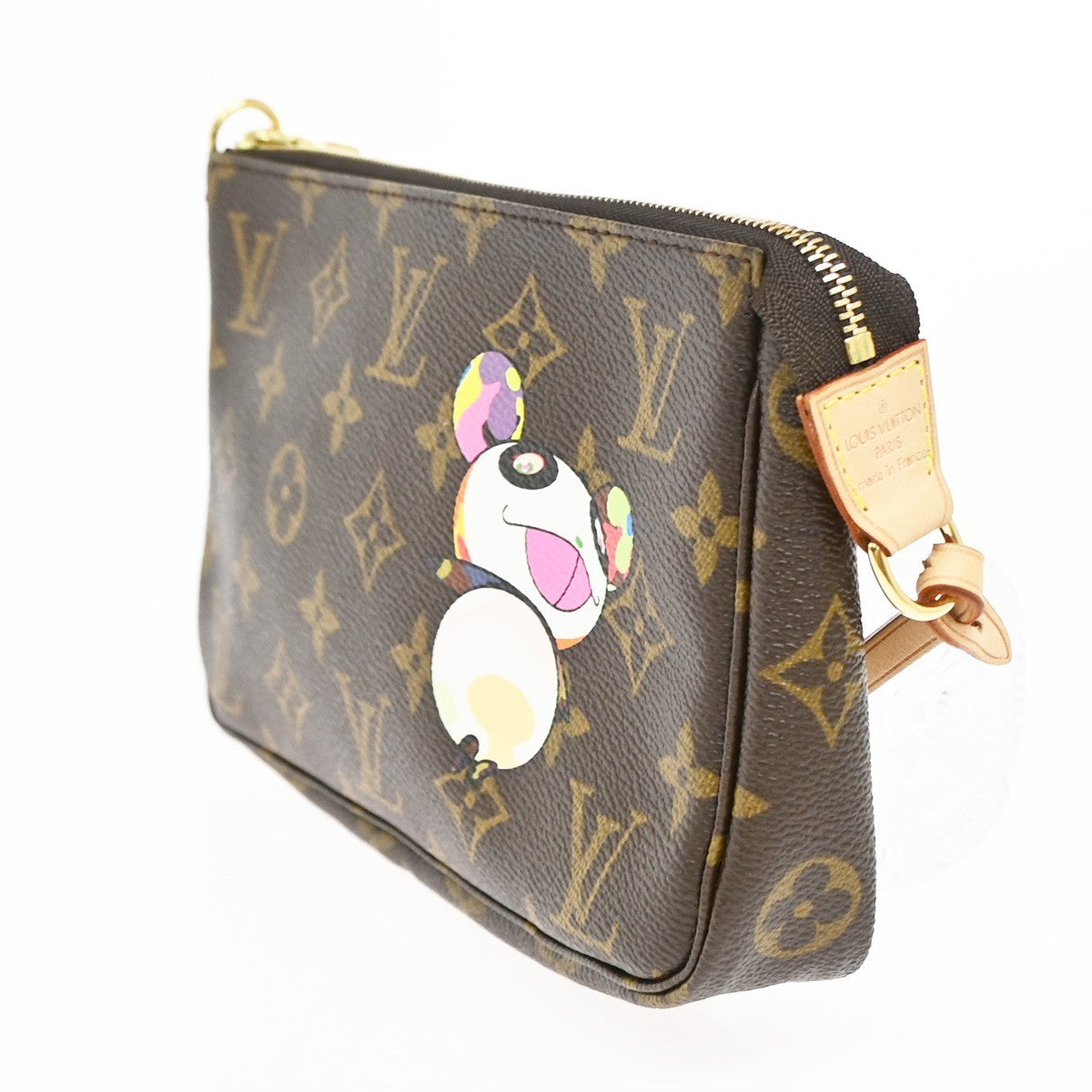 Louis Vuitton Pochette Accessoires Limited Edition Monogram Murakami Panda Brown Leather Clutche & Pouche Bag (Pre-Owned)