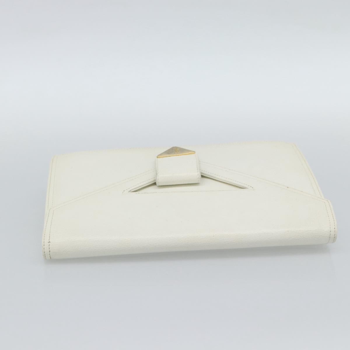 Saint Laurent Vintage Leather White Leather Clutche & Pouche Bag (Pre-Owned)