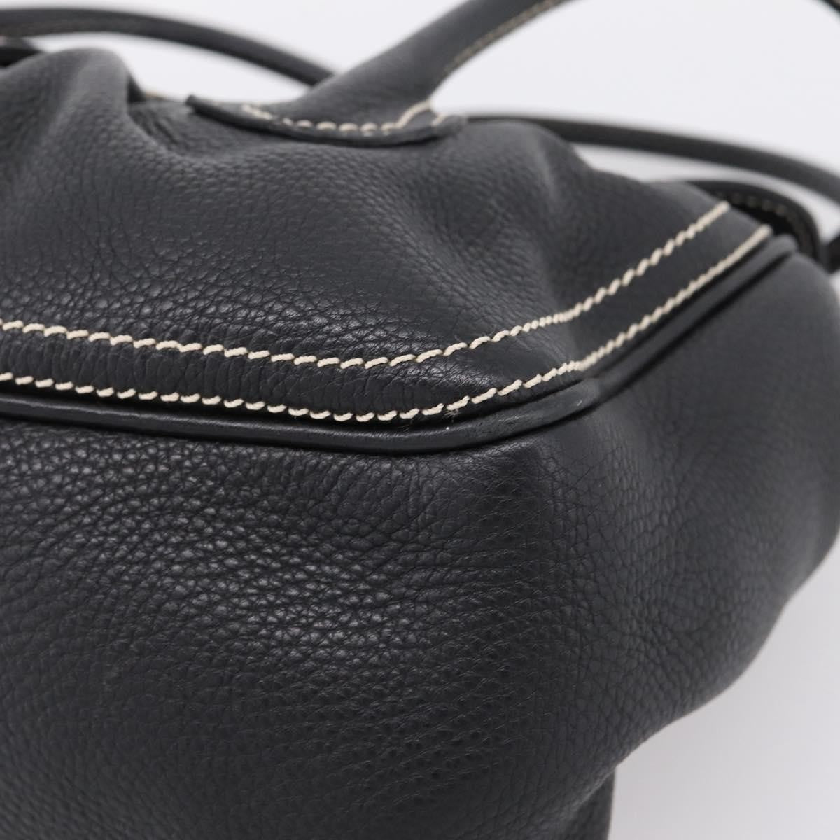 Celine Shoulder Leather Black Leather Shoulder Bag Bag (Pre-Owned)