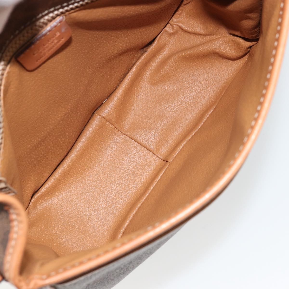 Celine Vintage Macadam Canvas And Leather Brown Canvas Shoulder Bag Bag (Pre-Owned)