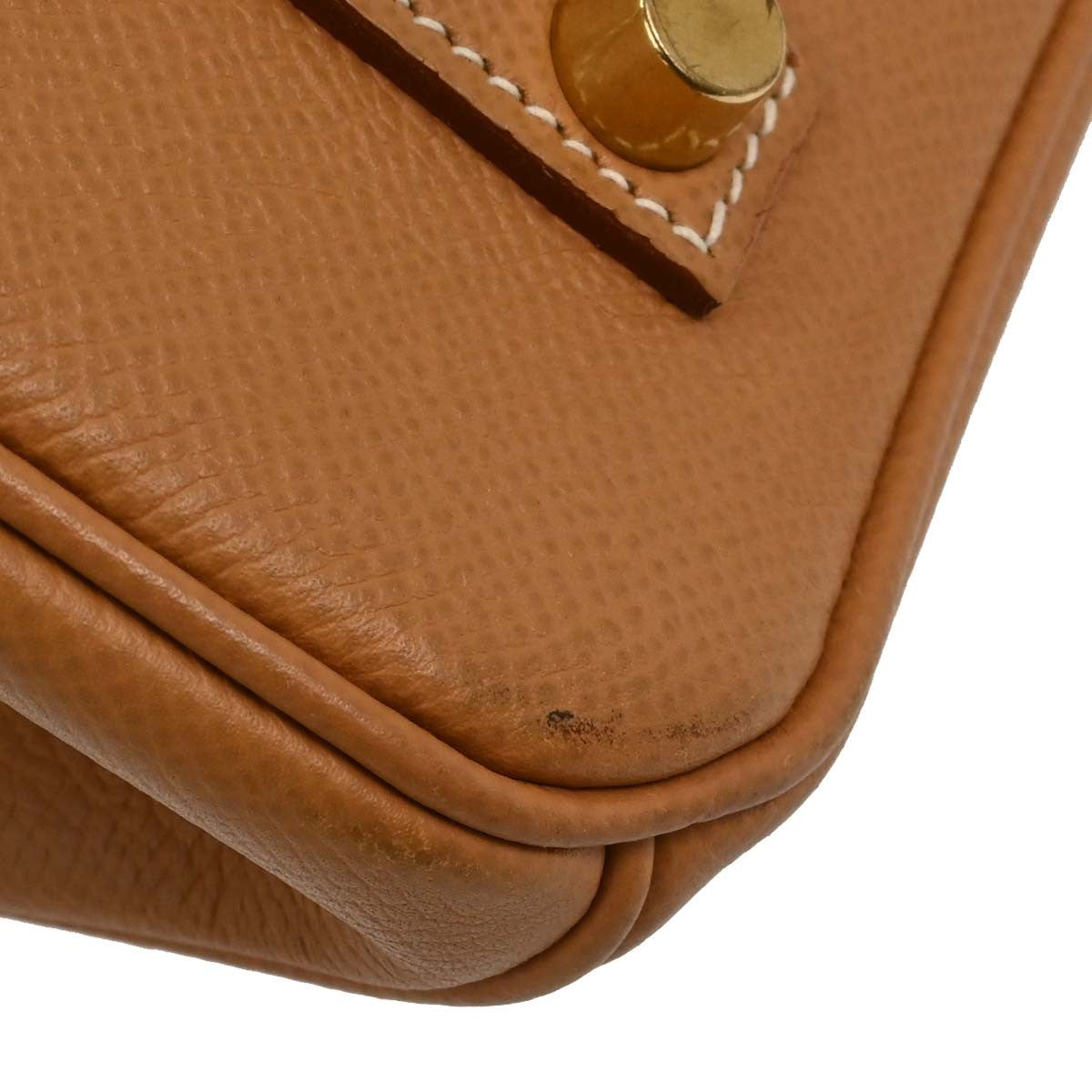 Hermes Birkin Brown Courchevel With Gold Hardware Gold Leather Handbag (Pre-Owned)