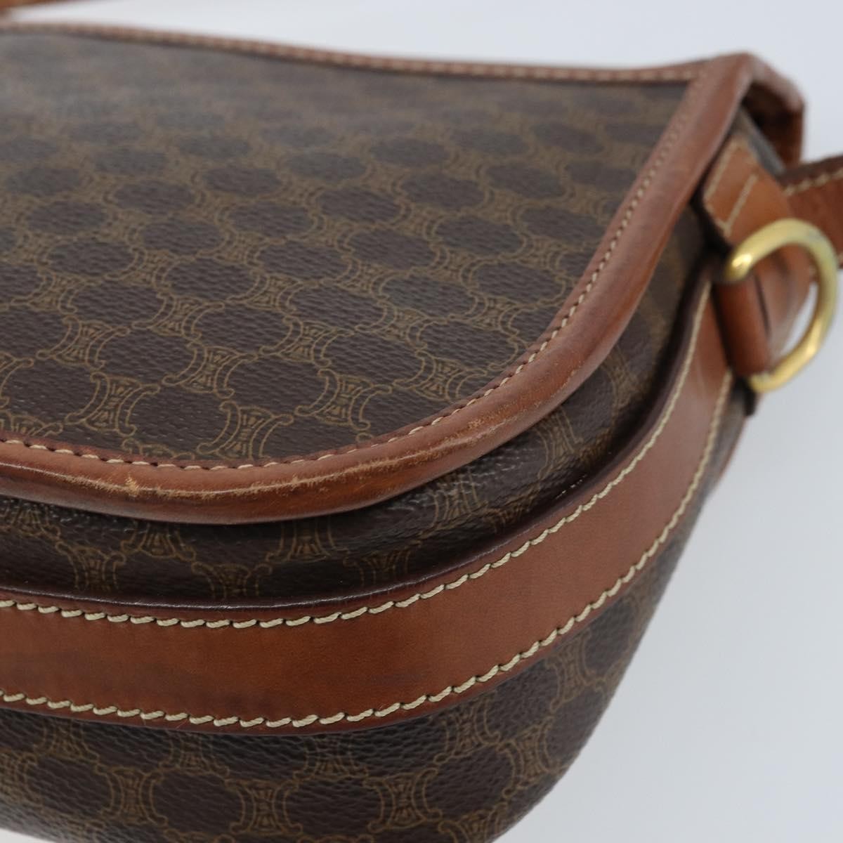 Celine Vintage Macadam Canvas And Leather Brown Pvc Shoulder Bag Bag (Pre-Owned)