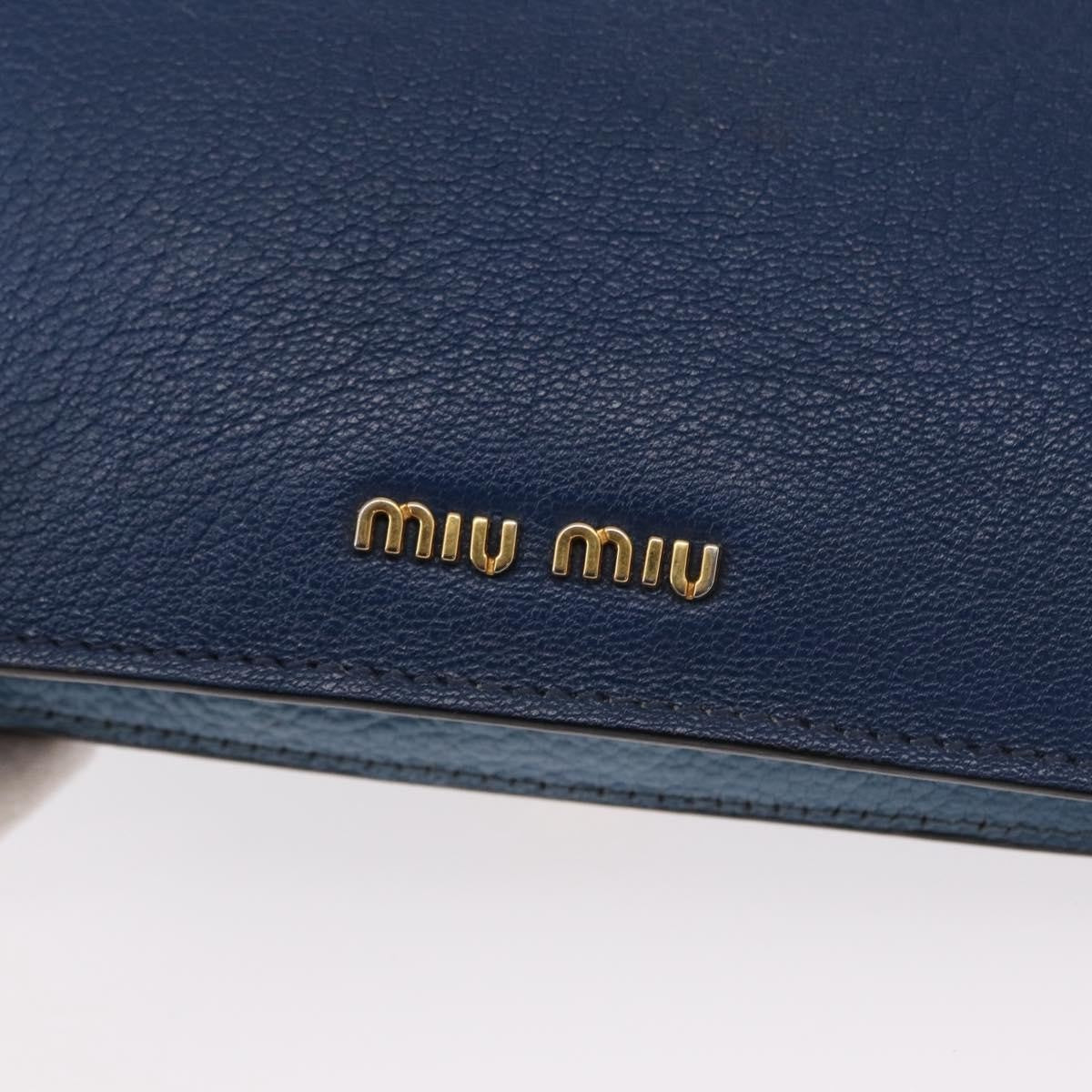 Miu Miu Shoulder Leather Blue Leather Shoulder Bag Bag (Pre-Owned)