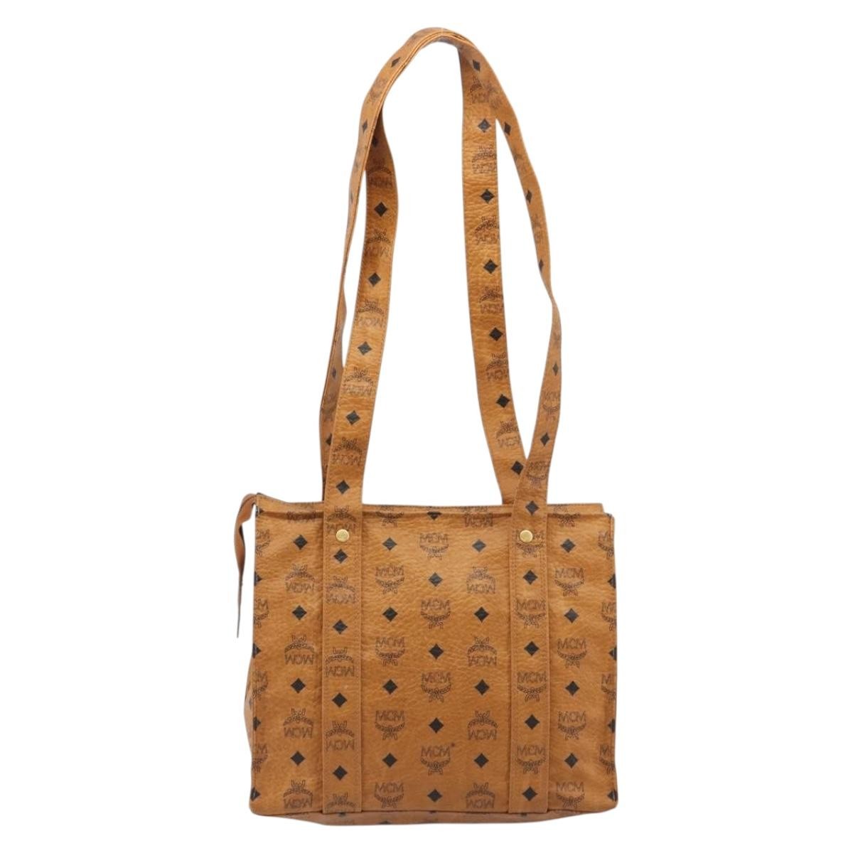 MCM Visetos Leather Brown Leather Shoulder Bag Bag (Pre-Owned)