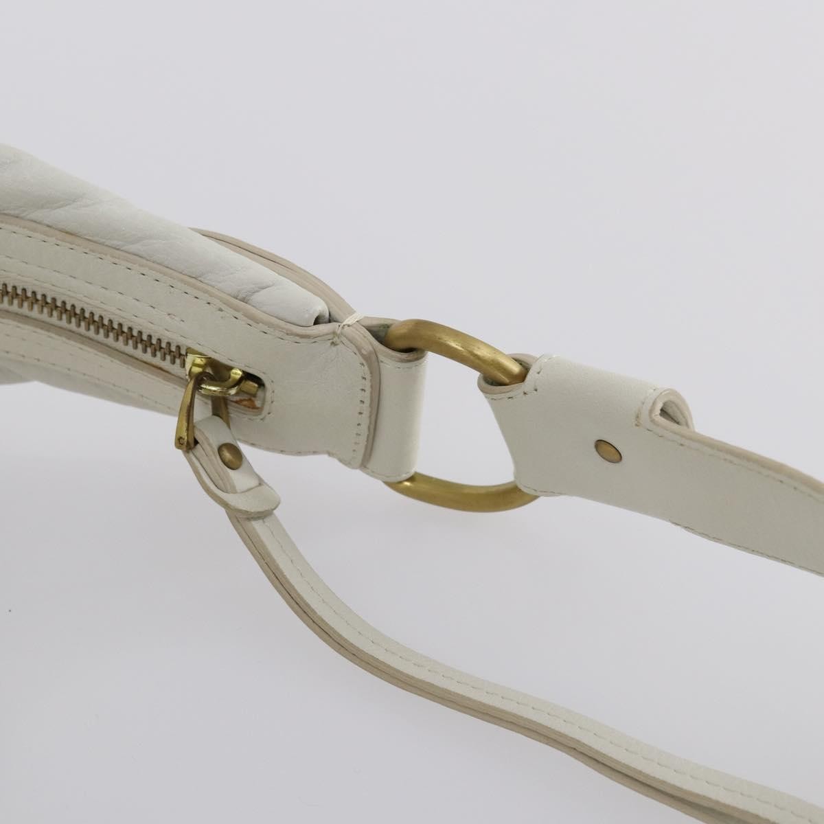 Bally Vintage Leather White Leather Shoulder Bag Bag (Pre-Owned)