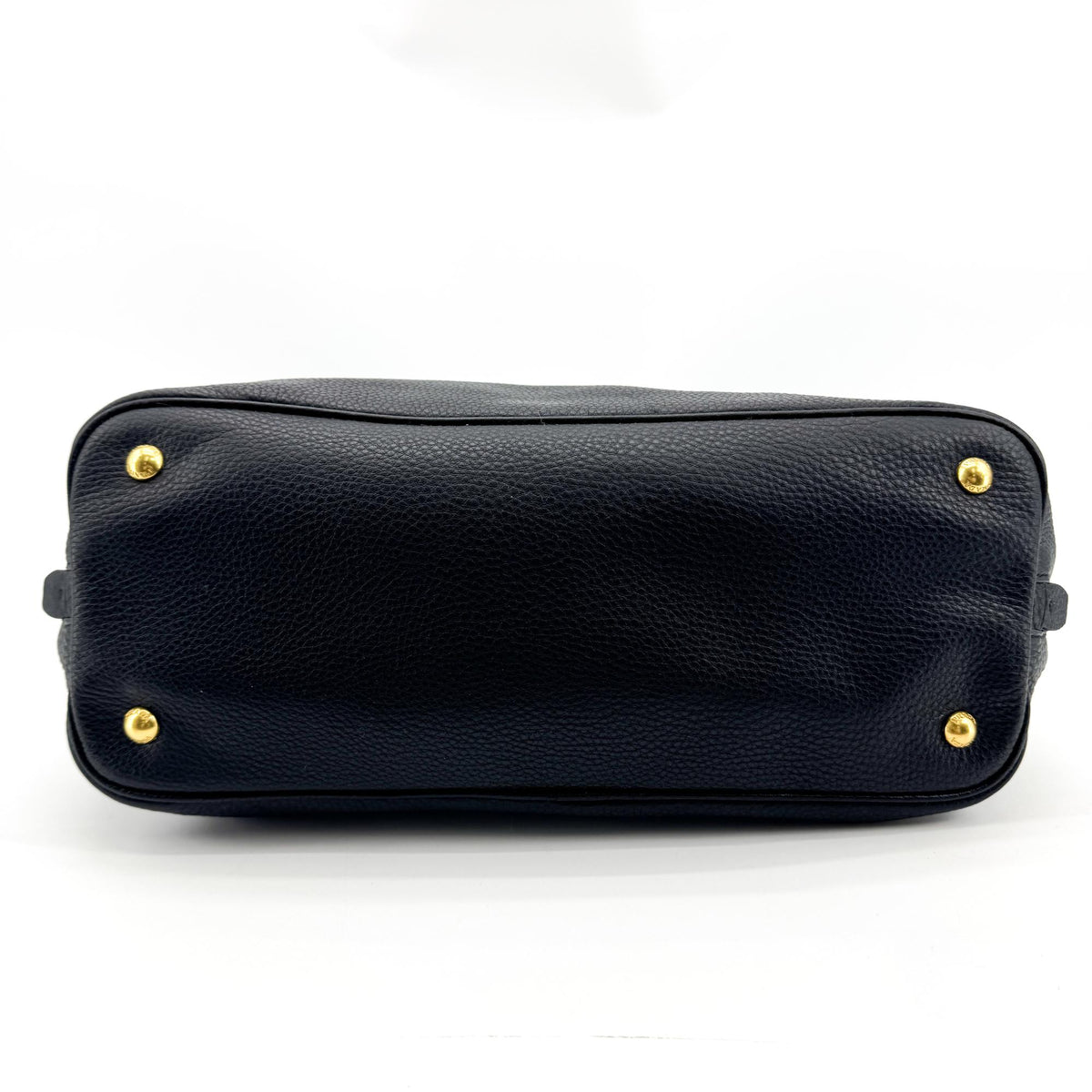 Prada Side Zip Convertible Vitello Daino Black Leather Tote Bag Bag (Pre-Owned)