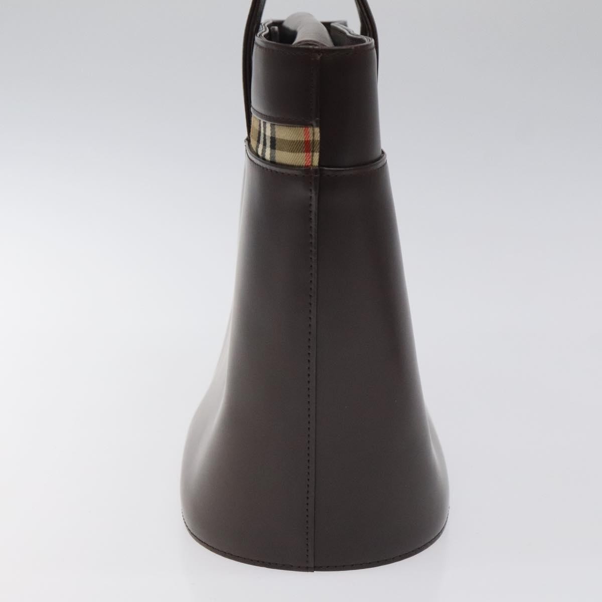 Burberry Nova Check Leather Brown Leather Handbag (Pre-Owned)