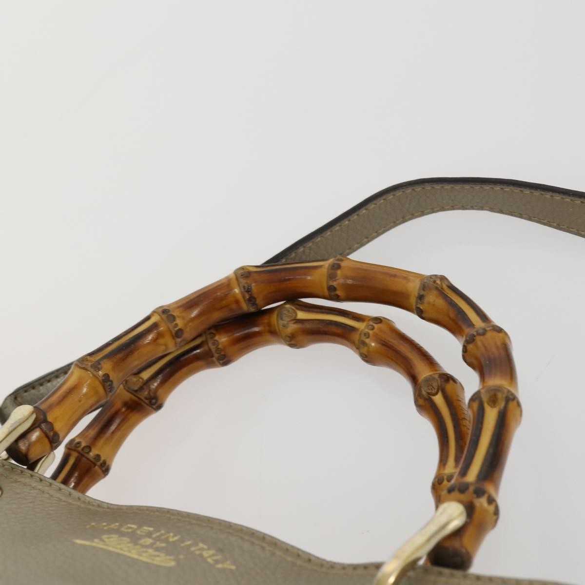 Gucci Bamboo Shopper Leather Beige Leather Tote Bag Bag (Pre-Owned)