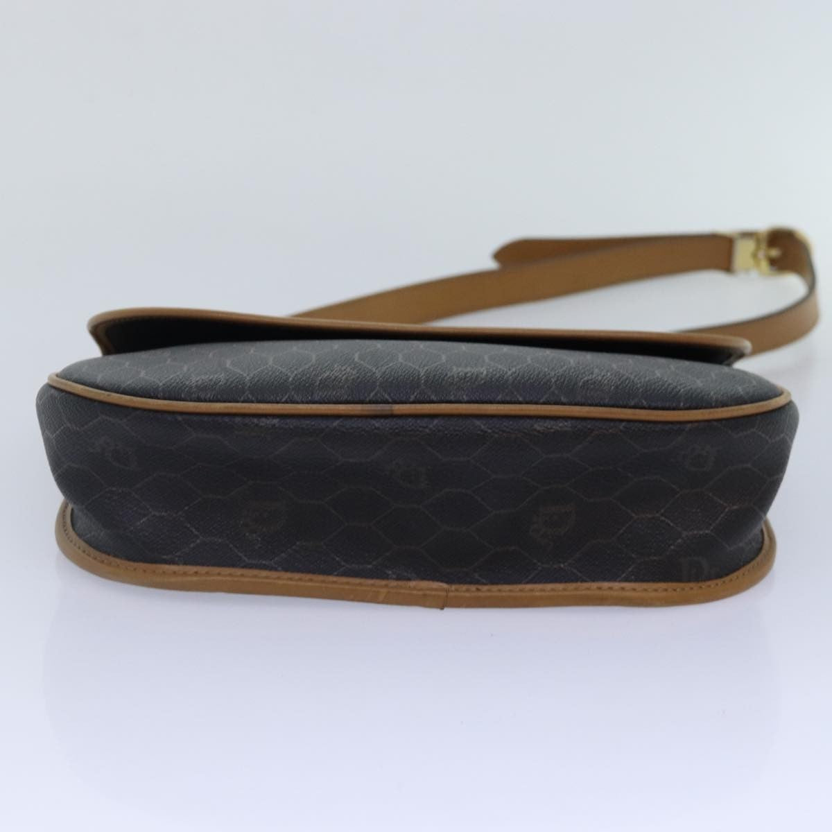 Christian Dior Vintage Honeycomb Canvas And Leather Black Canvas Shoulder Bag Bag (Pre-Owned)