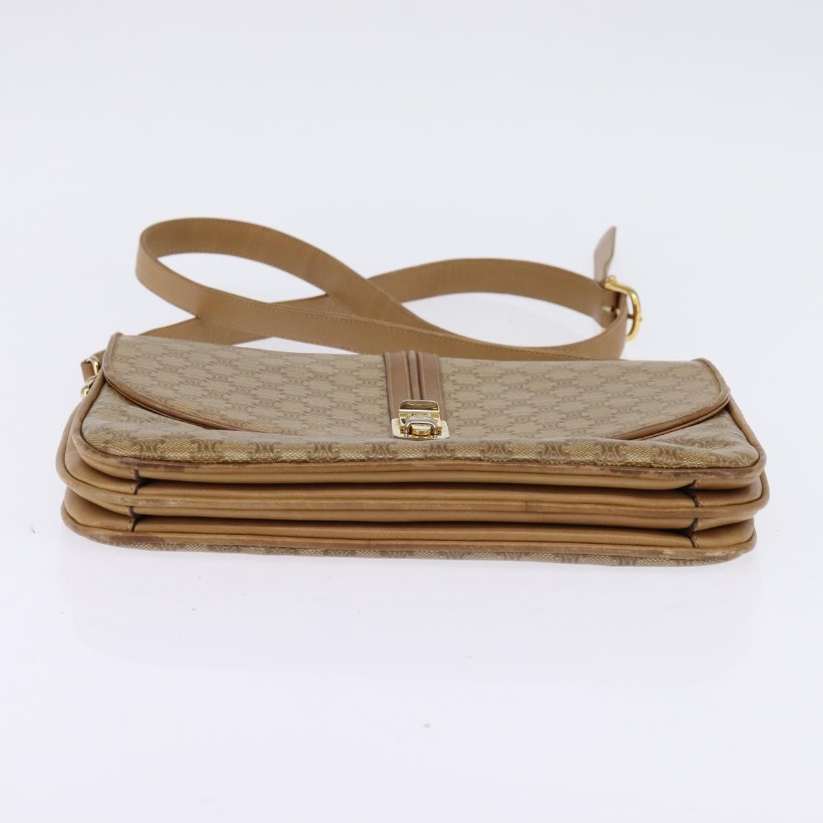 Celine Vintage Macadam Canvas And Leather Beige Canvas Shoulder Bag Bag (Pre-Owned)