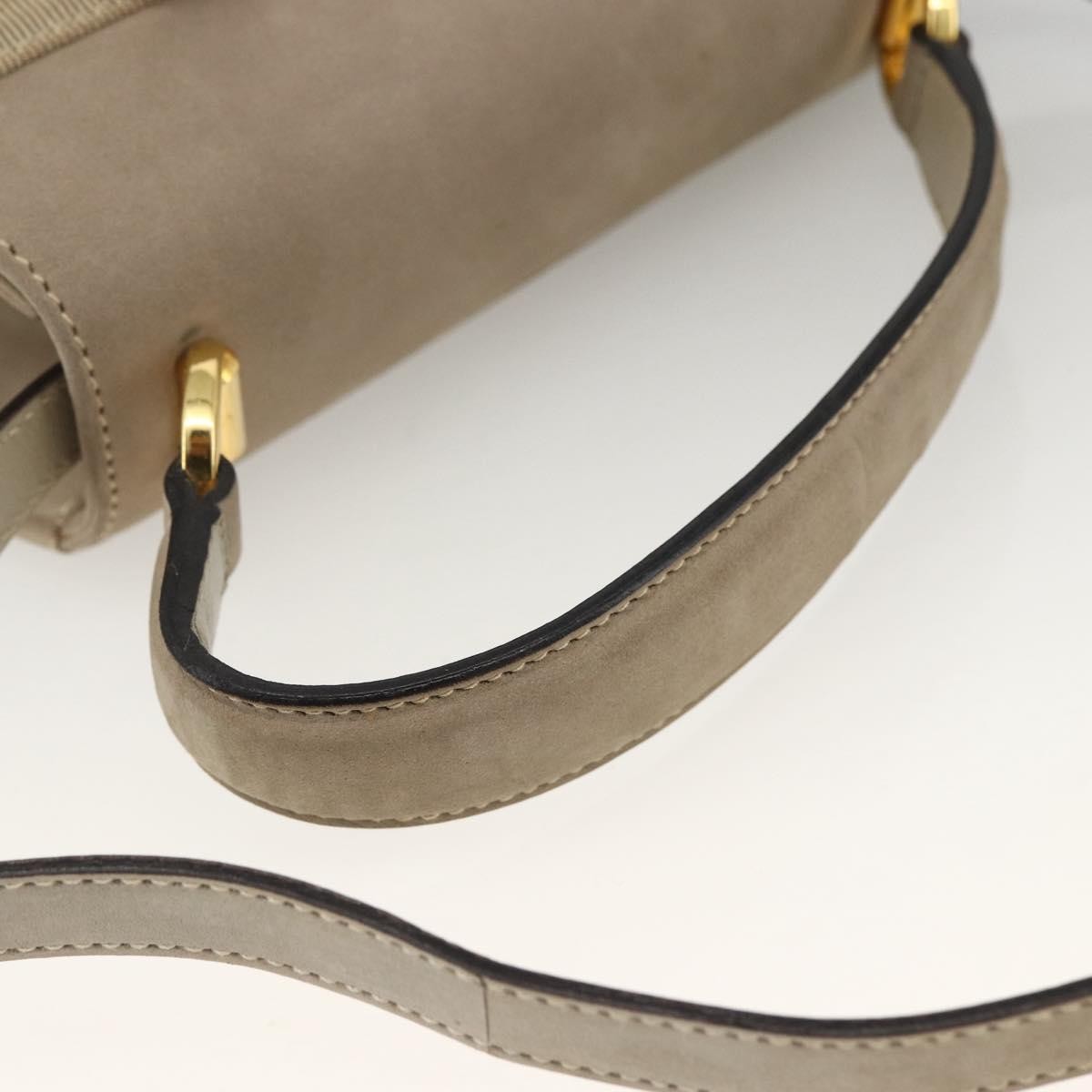 Salvatore Ferragamo Convertible Vara Bow Tote Suede Beige Suede Handbag (Pre-Owned)