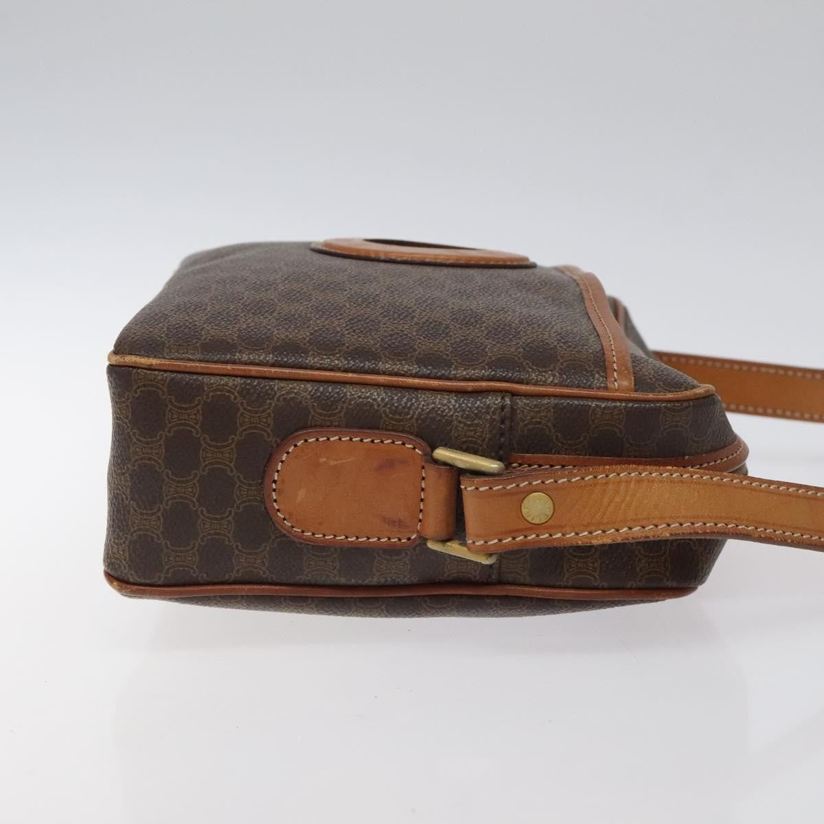 Celine Vintage Macadam Canvas And Leather Brown Canvas Shoulder Bag Bag (Pre-Owned)